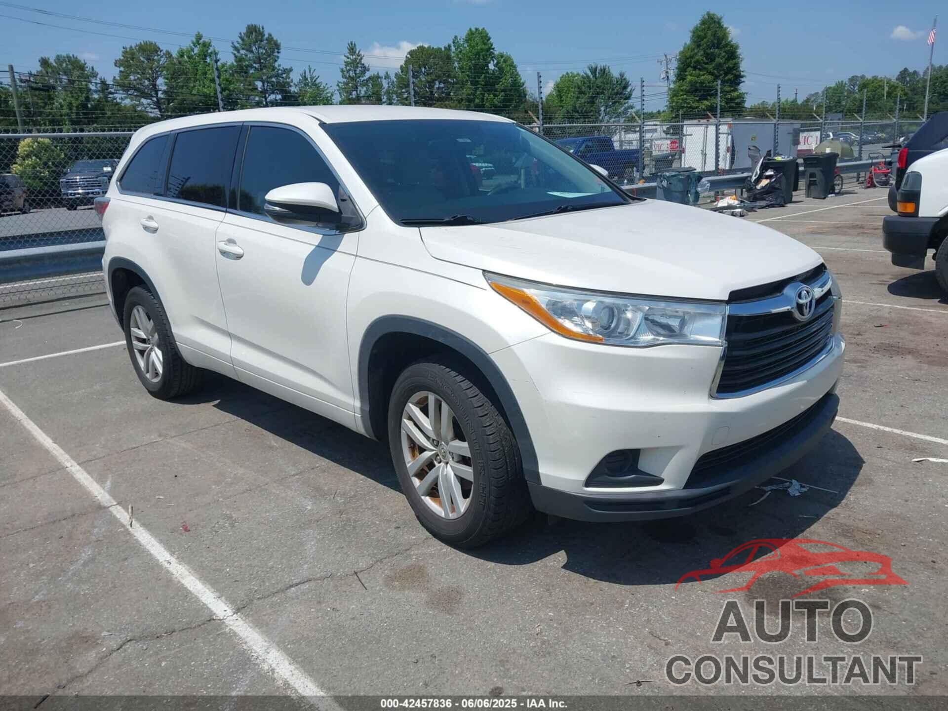 TOYOTA HIGHLANDER 2014 - 5TDZARFH8ES006333