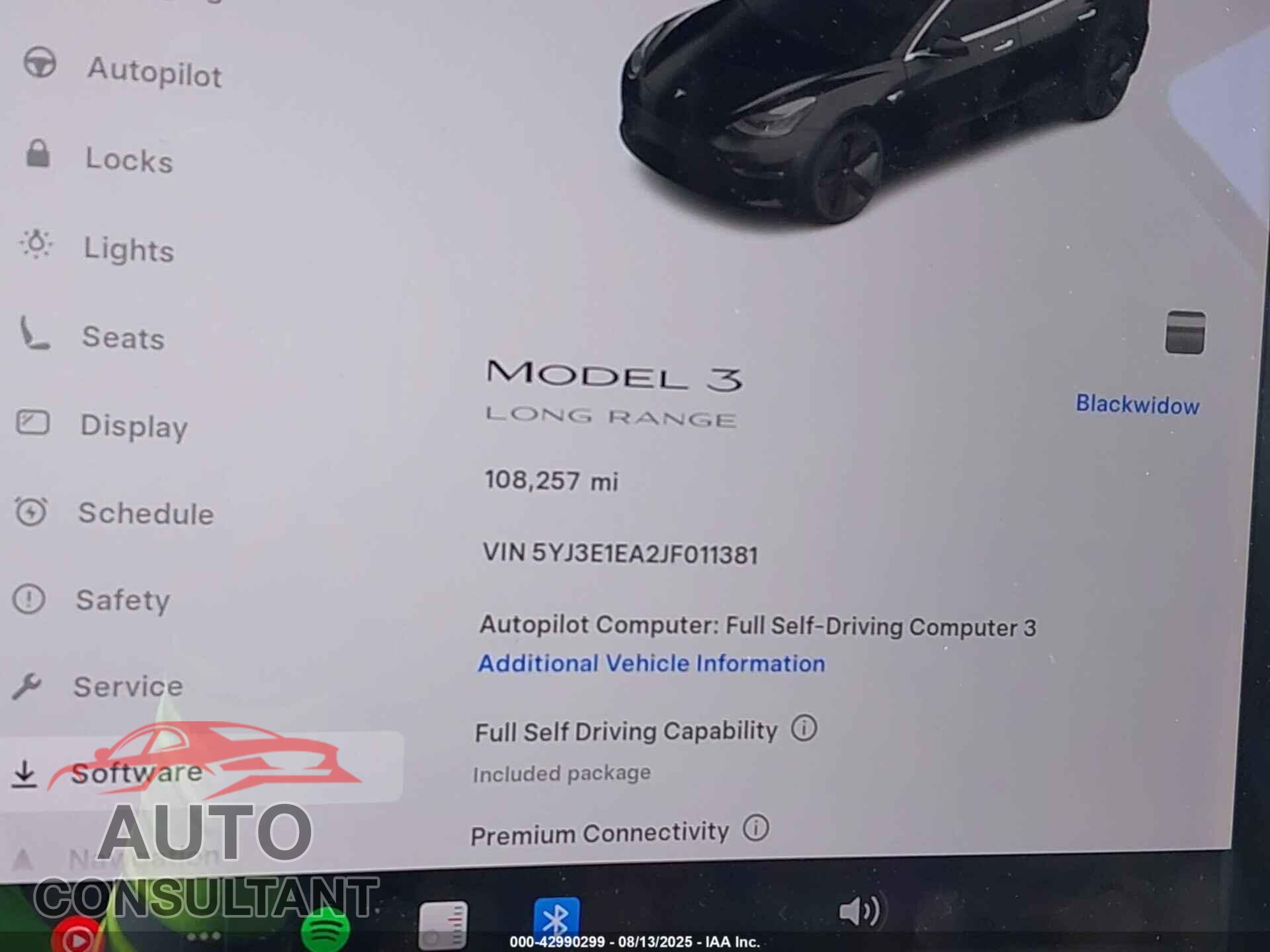 TESLA MODEL 3 2018 - 5YJ3E1EA2JF011381