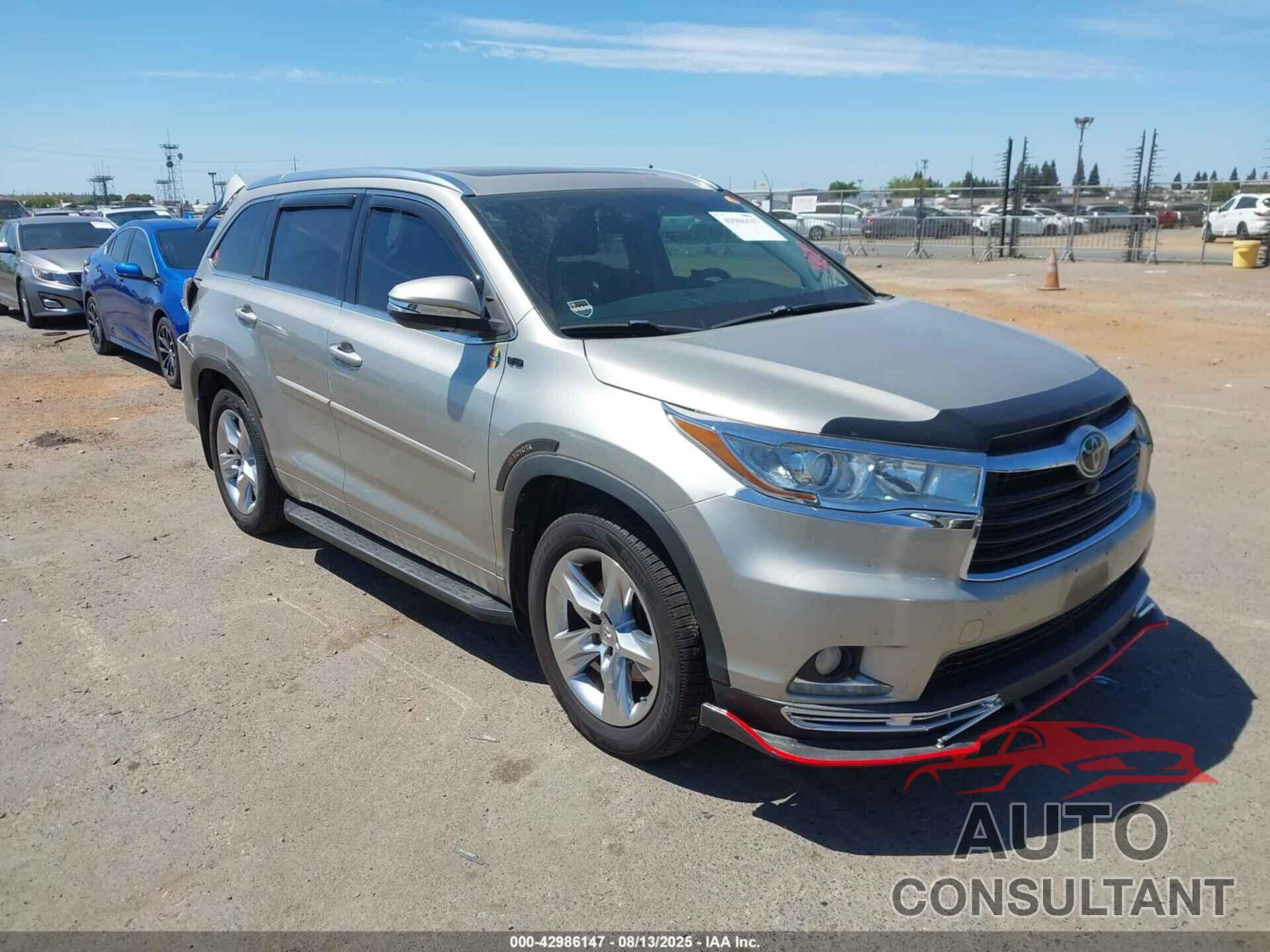 TOYOTA HIGHLANDER 2015 - 5TDDKRFH5FS069138