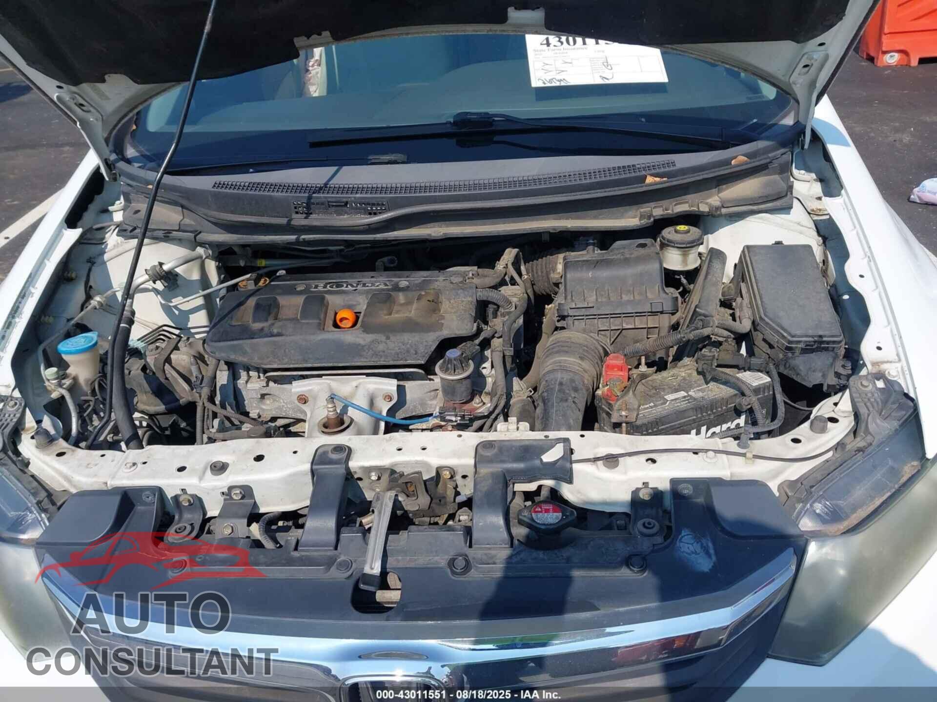 HONDA CIVIC 2012 - 2HGFB2F80CH309417