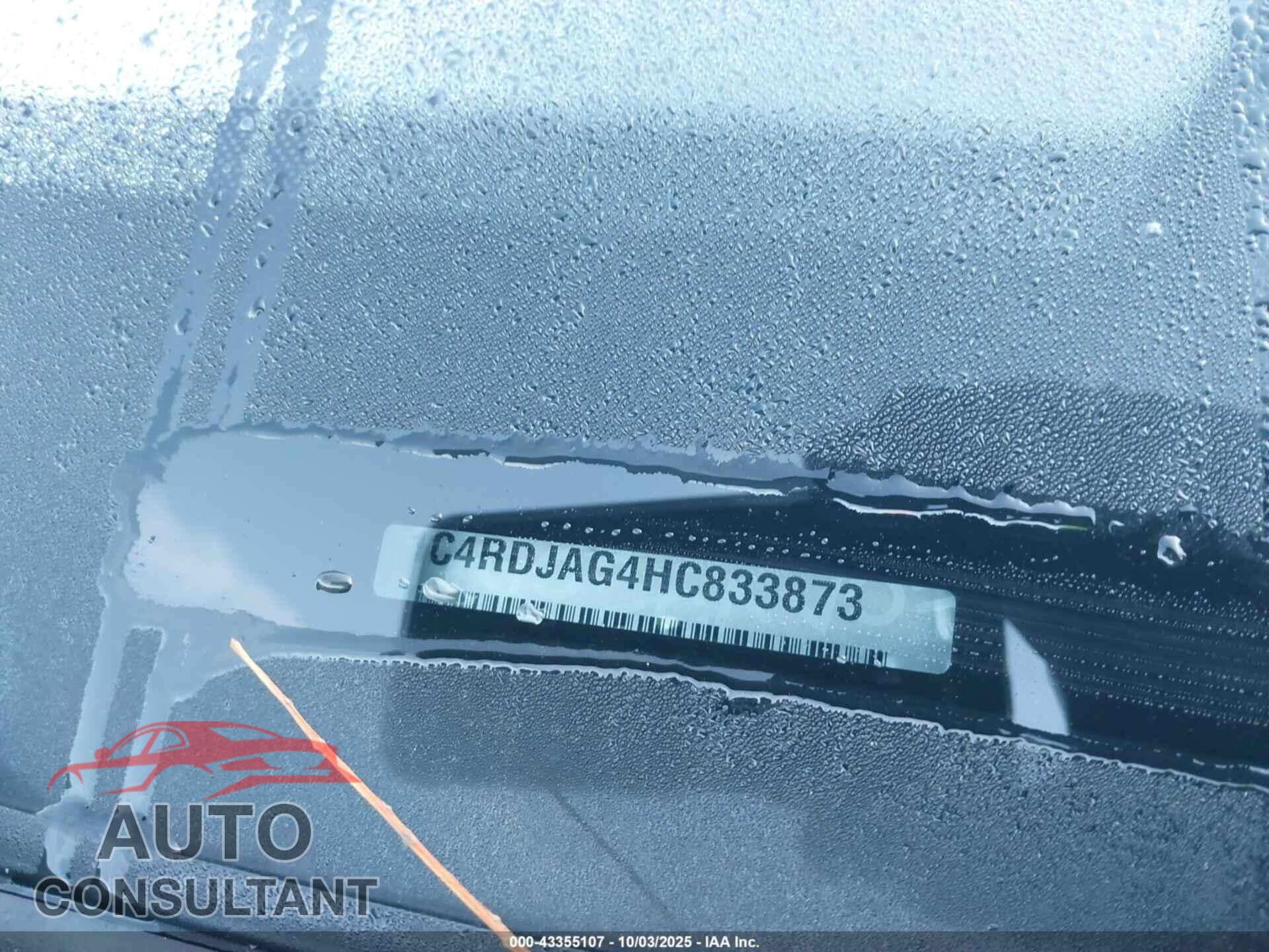 DODGE DURANGO 2017 - 1C4RDJAG4HC833873