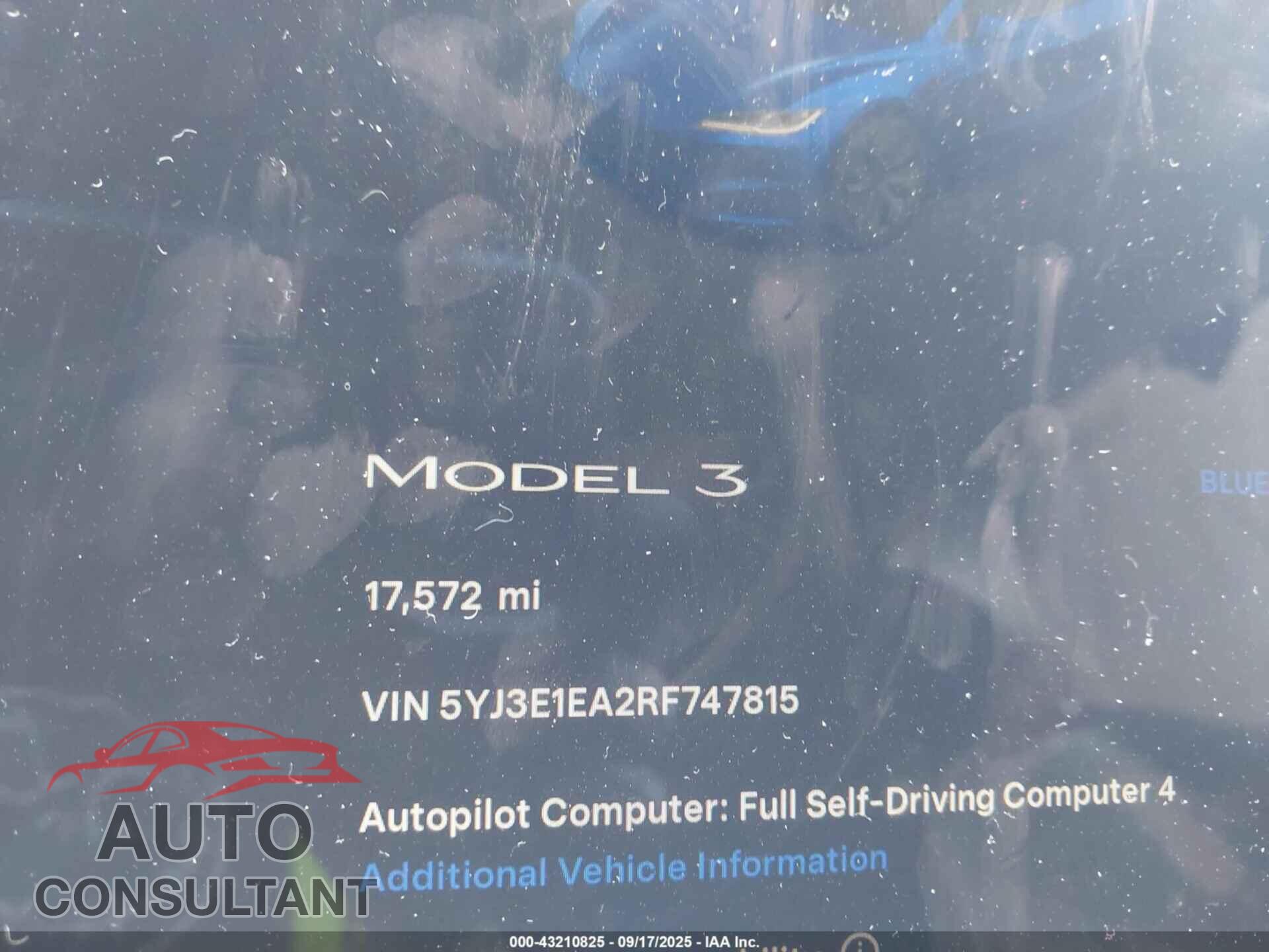 TESLA MODEL 3 2024 - 5YJ3E1EA2RF747815