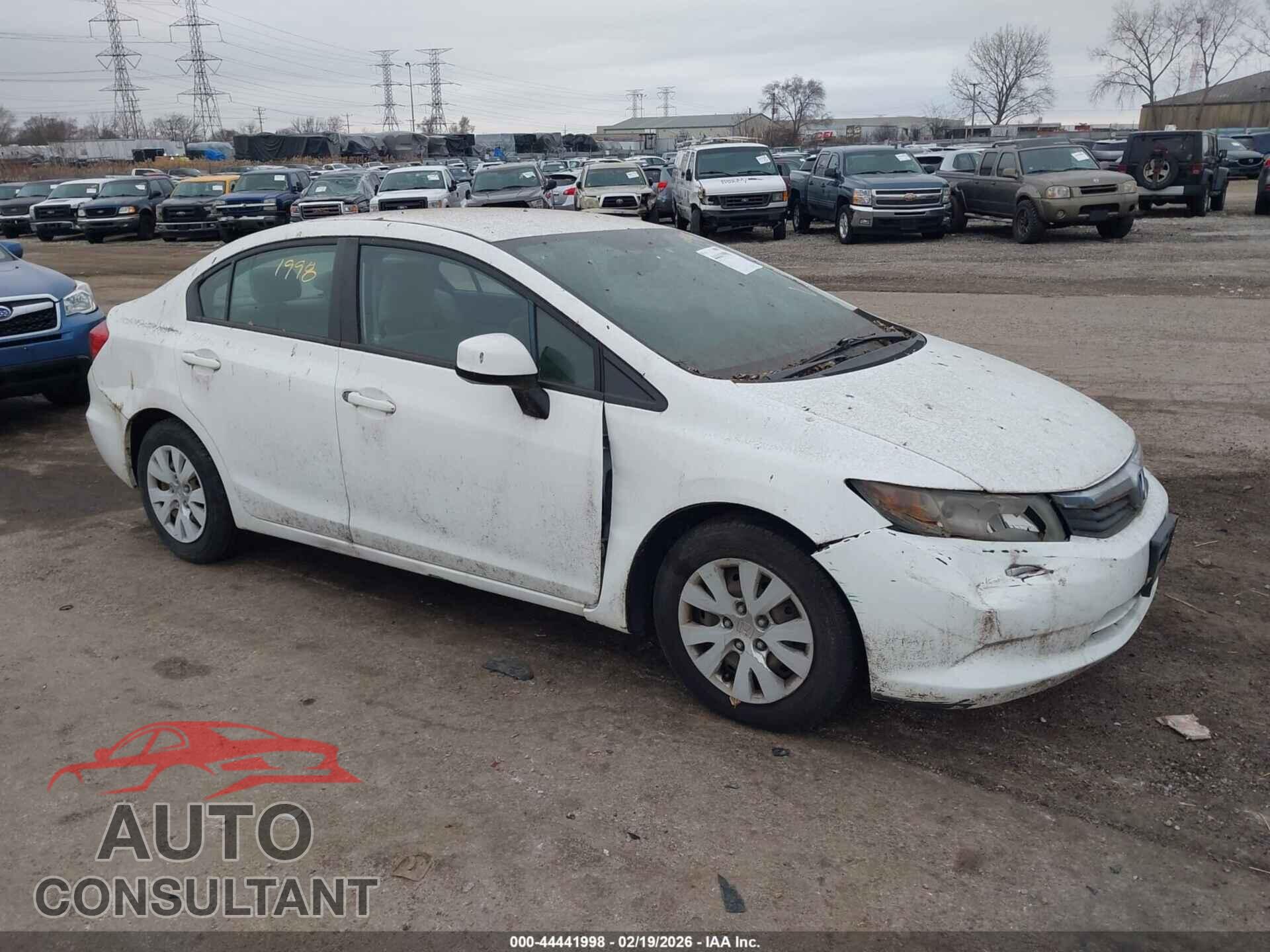 HONDA CIVIC 2012 - 19XFB2F56CE106922