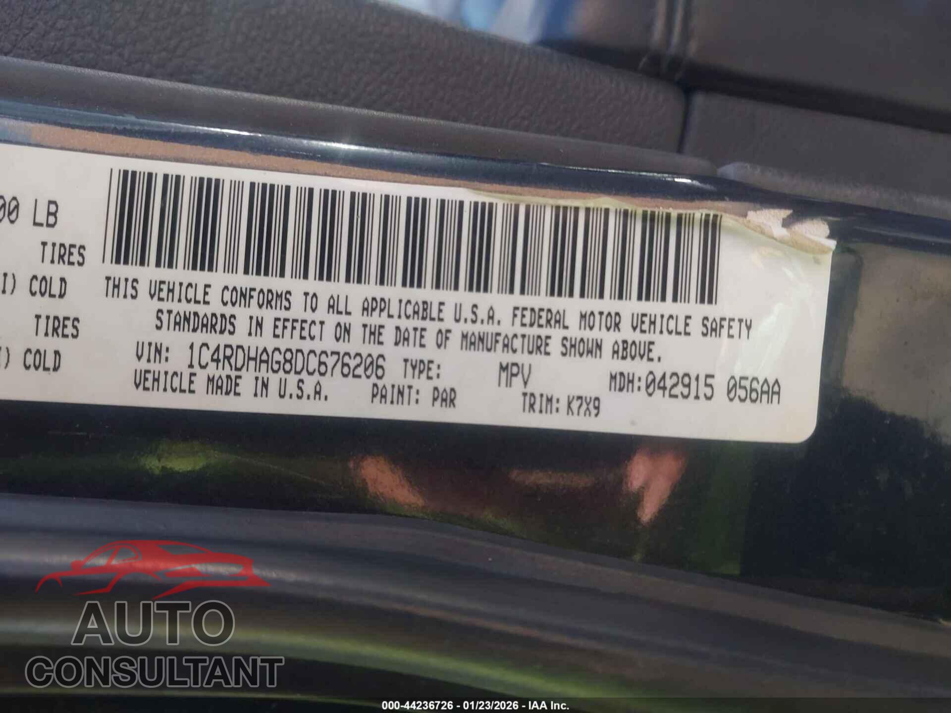 DODGE DURANGO 2013 - 1C4RDHAG8DC676206