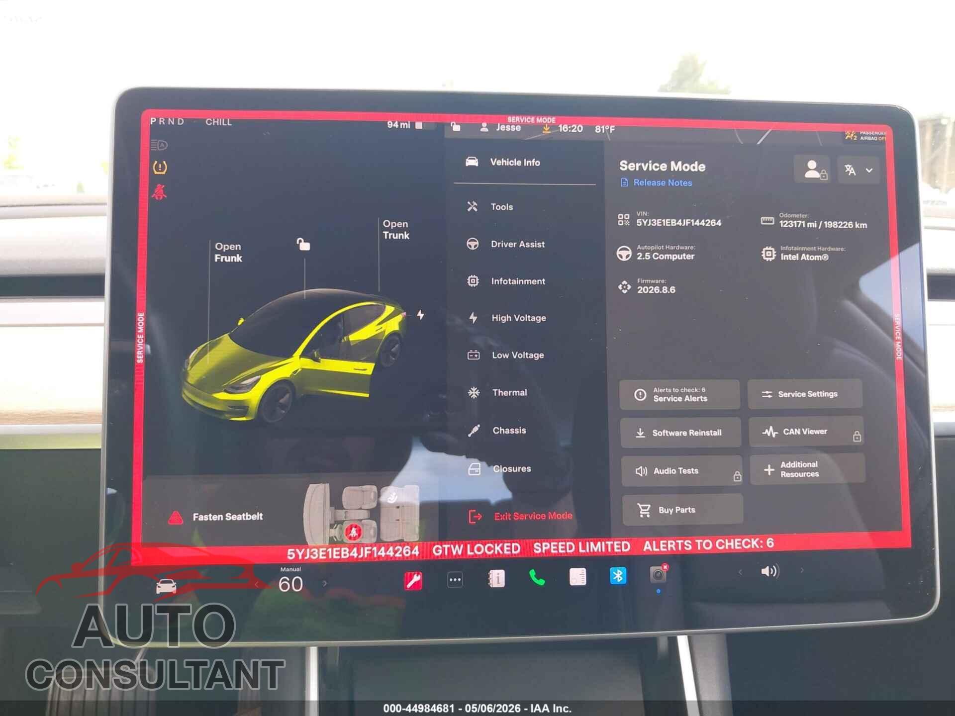 TESLA MODEL 3 2018 - 5YJ3E1EB4JF144264