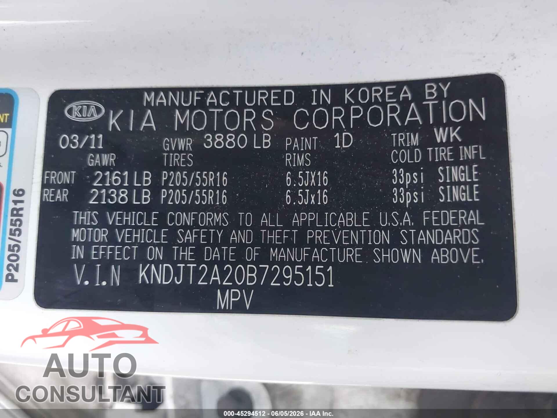 KIA SOUL 2011 - KNDJT2A20B7295151