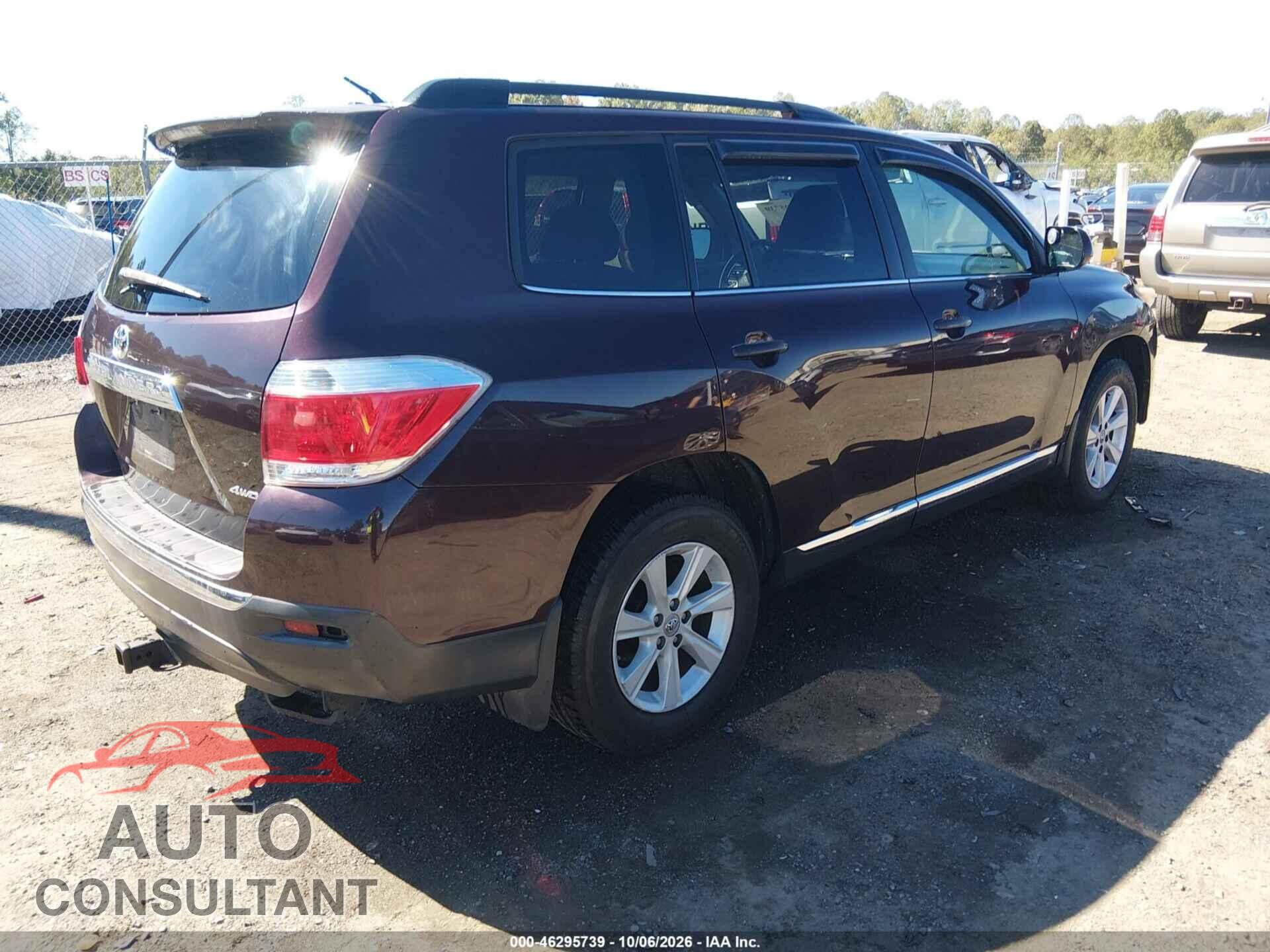 TOYOTA HIGHLANDER 2012 - 5TDBK3EHXCS096966