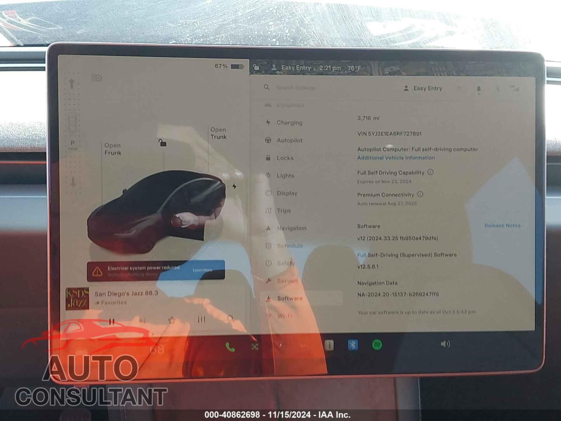 TESLA MODEL 3 2024 - 5YJ3E1EA6RF727891