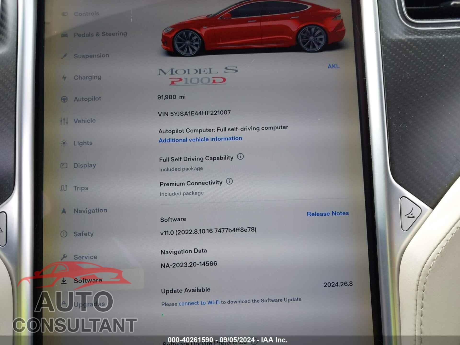 TESLA MODEL S 2017 - 5YJSA1E44HF221007