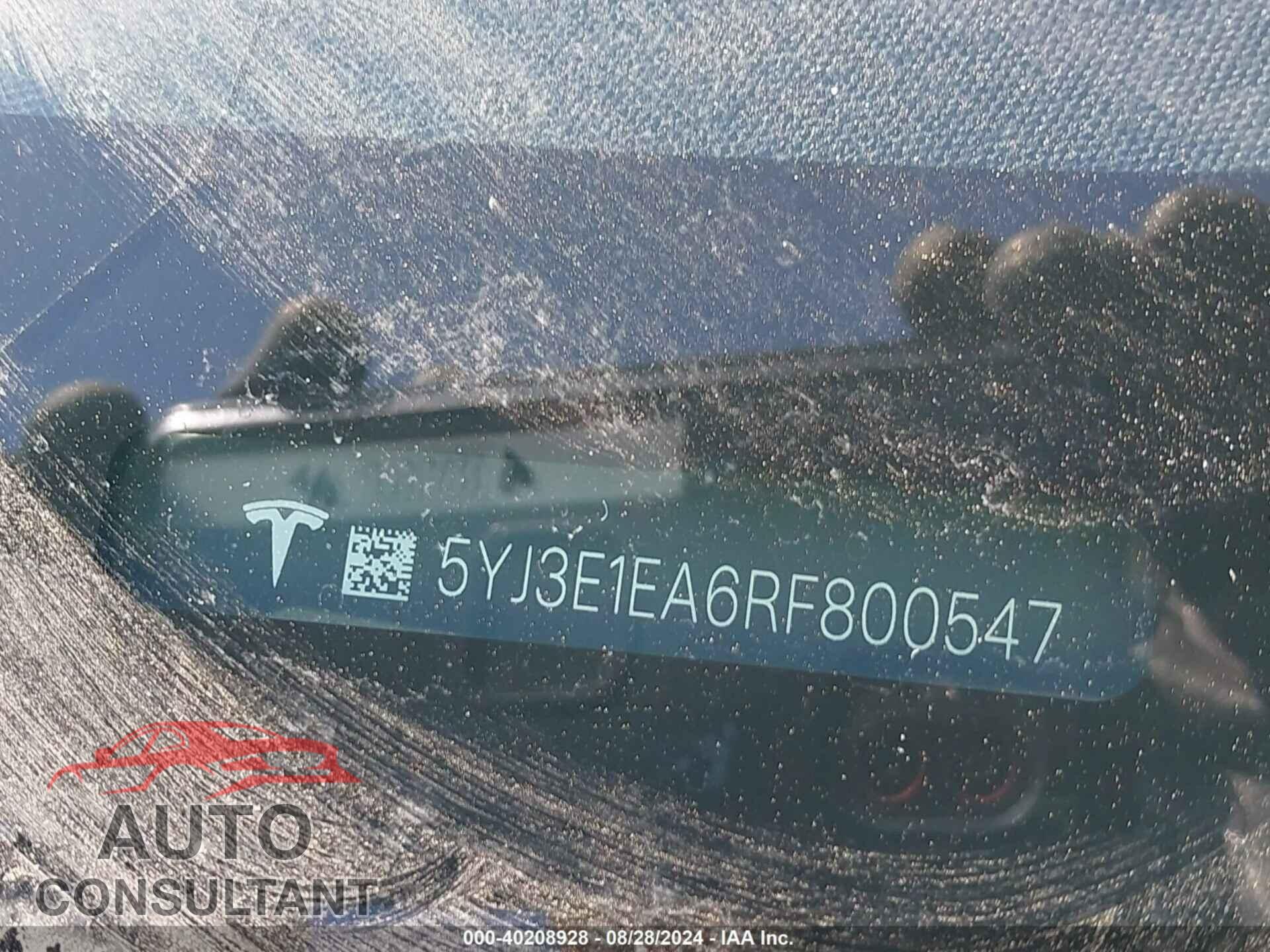 TESLA MODEL 3 2024 - 5YJ3E1EA6RF800547