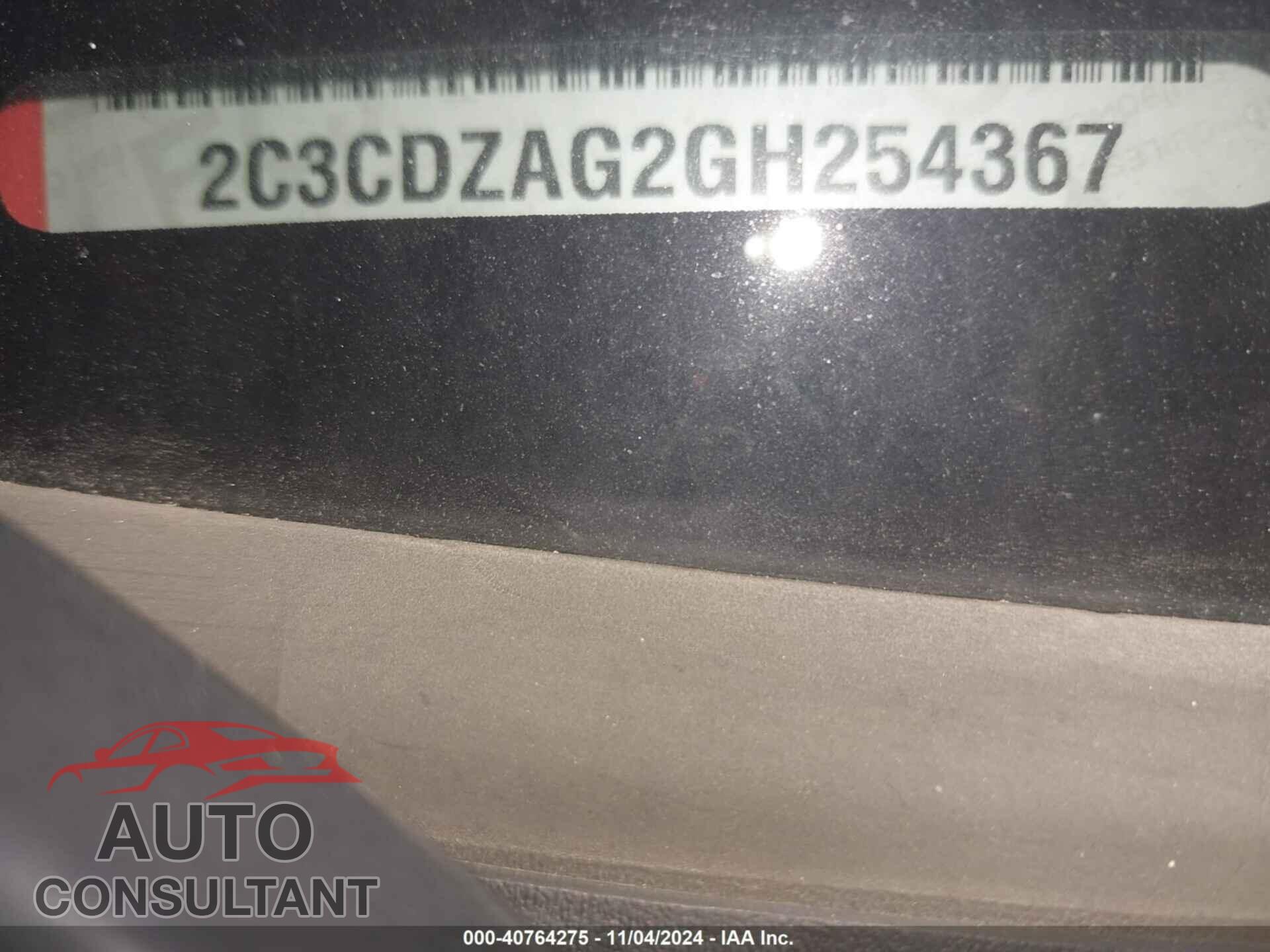 DODGE CHALLENGER 2016 - 2C3CDZAG2GH254367