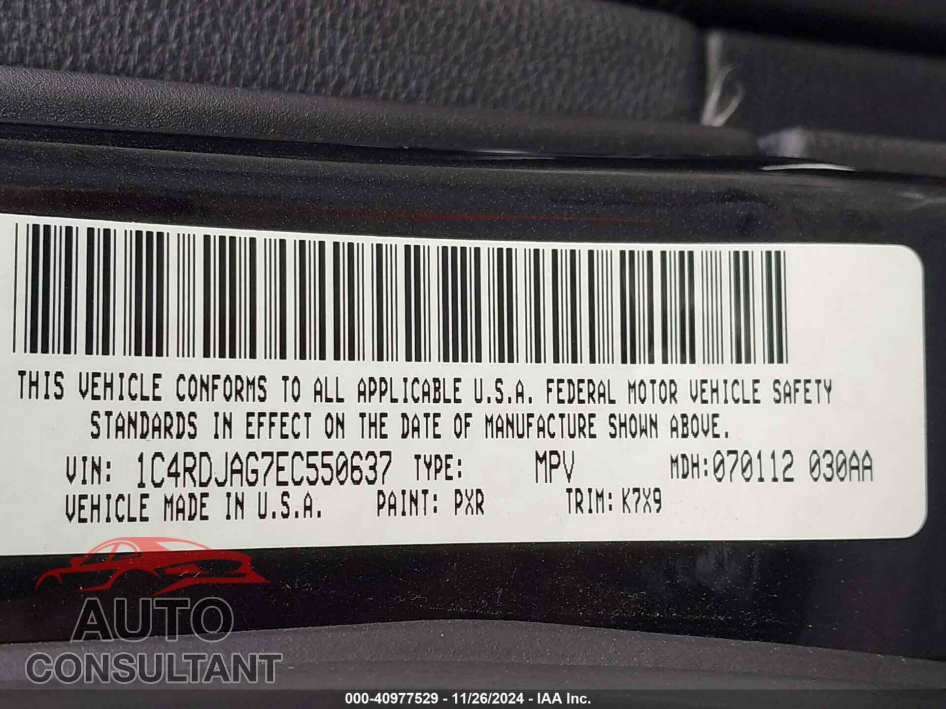DODGE DURANGO 2014 - 1C4RDJAG7EC550637