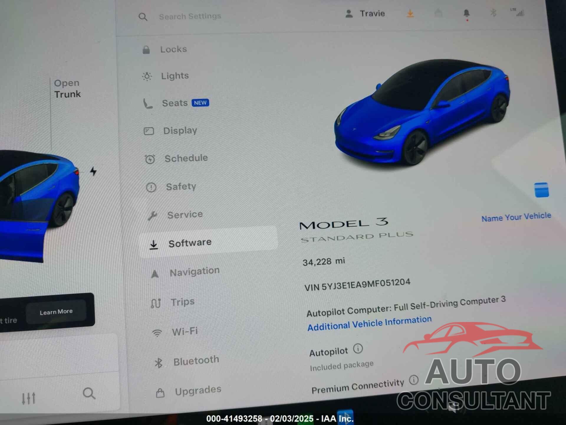 TESLA MODEL 3 2021 - 5YJ3E1EA9MF051204
