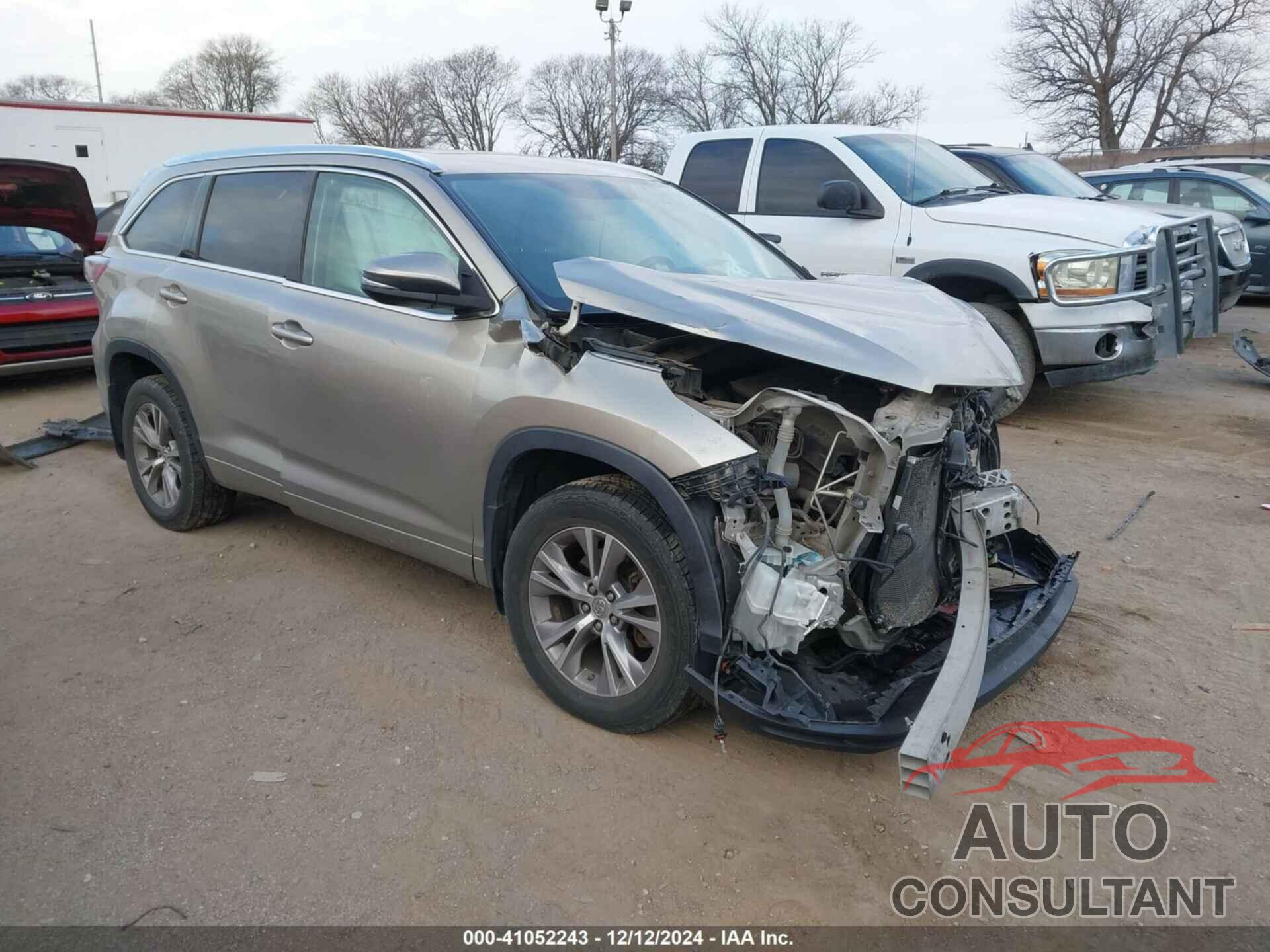 TOYOTA HIGHLANDER 2014 - 5TDJKRFH0ES008104