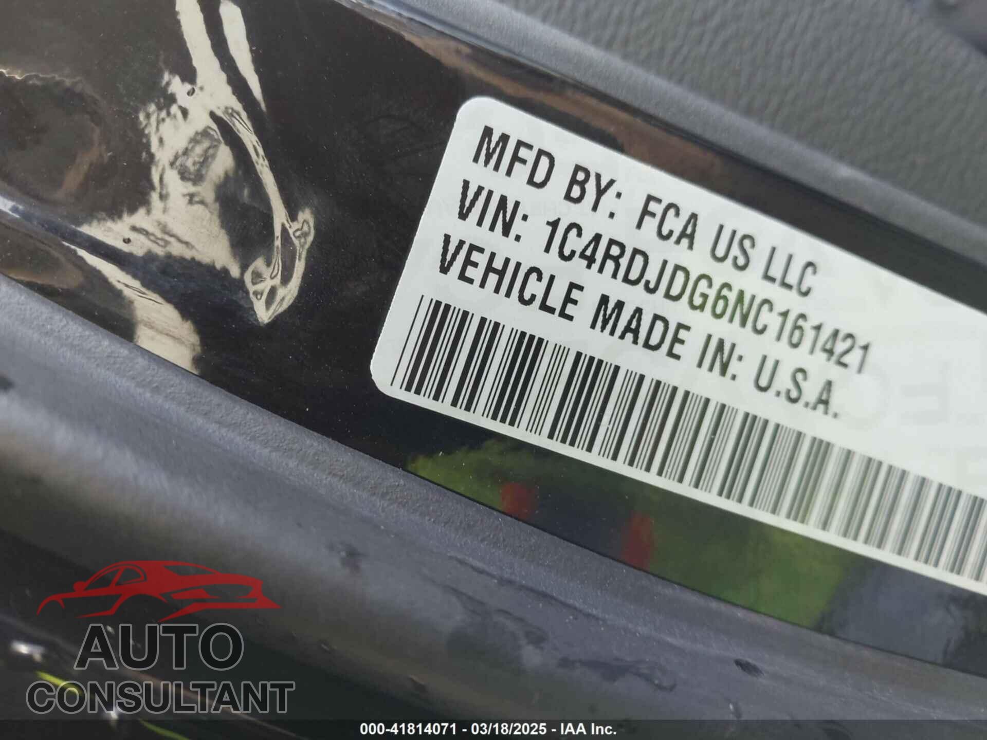 DODGE DURANGO 2022 - 1C4RDJDG6NC161421