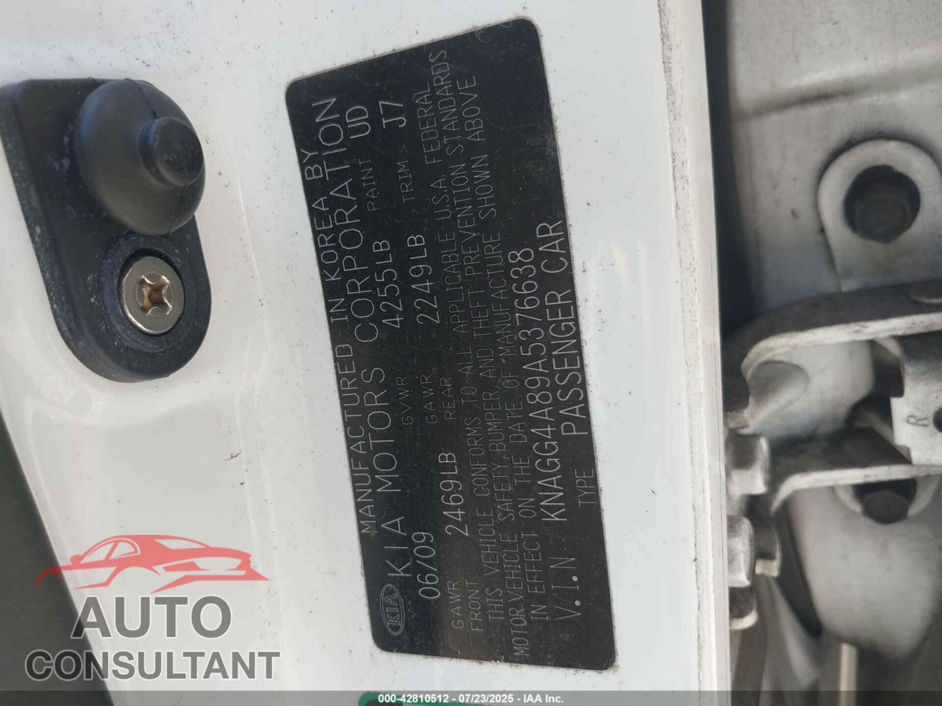 KIA OPTIMA 2010 - KNAGG4A89A5376638