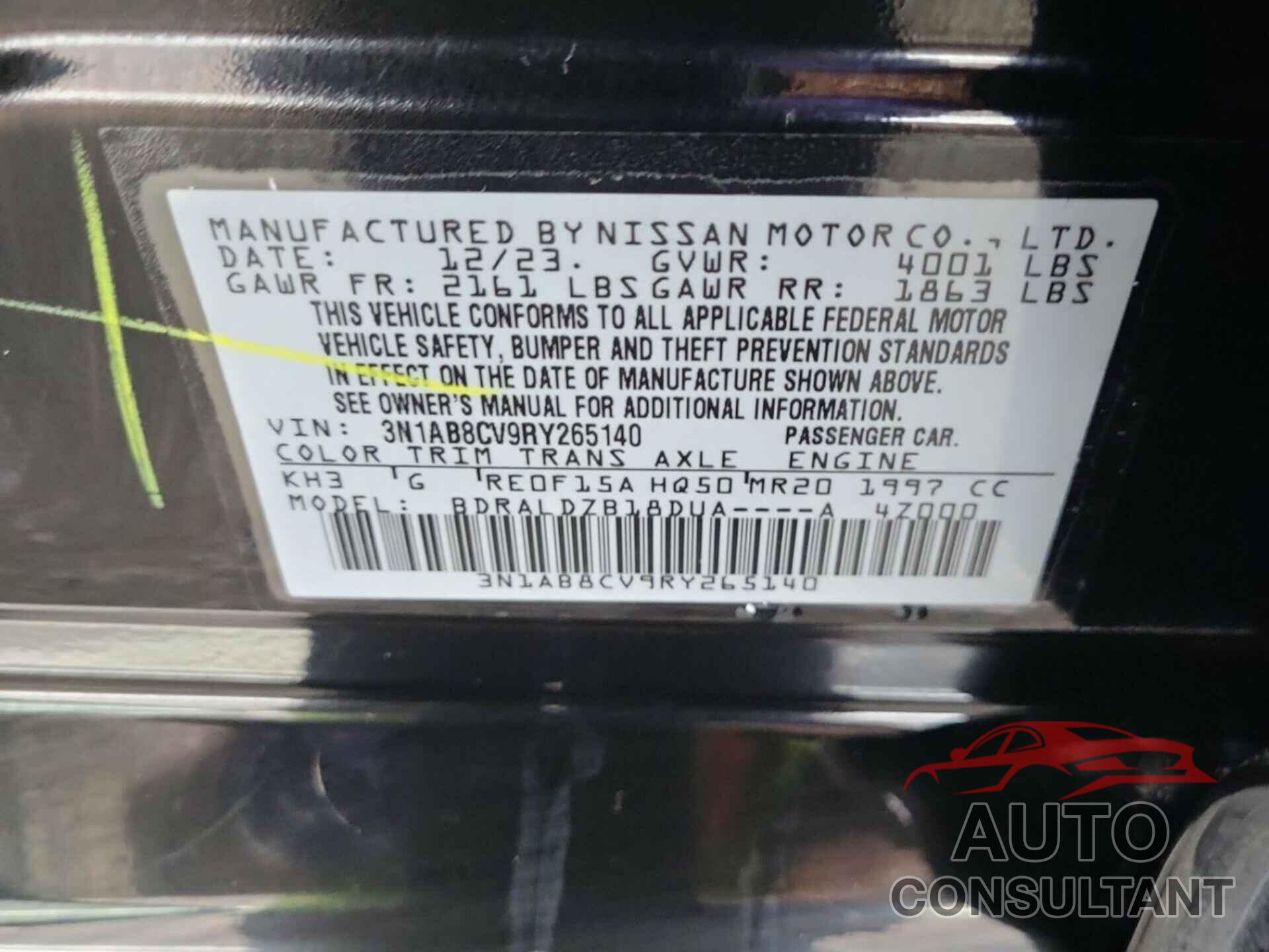 NISSAN SENTRA 2024 - 3N1AB8CV9RY265140