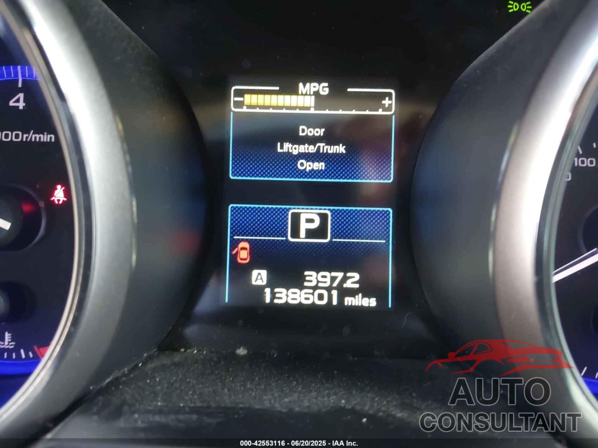 SUBARU OUTBACK 2015 - 4S4BSALC1F3311549