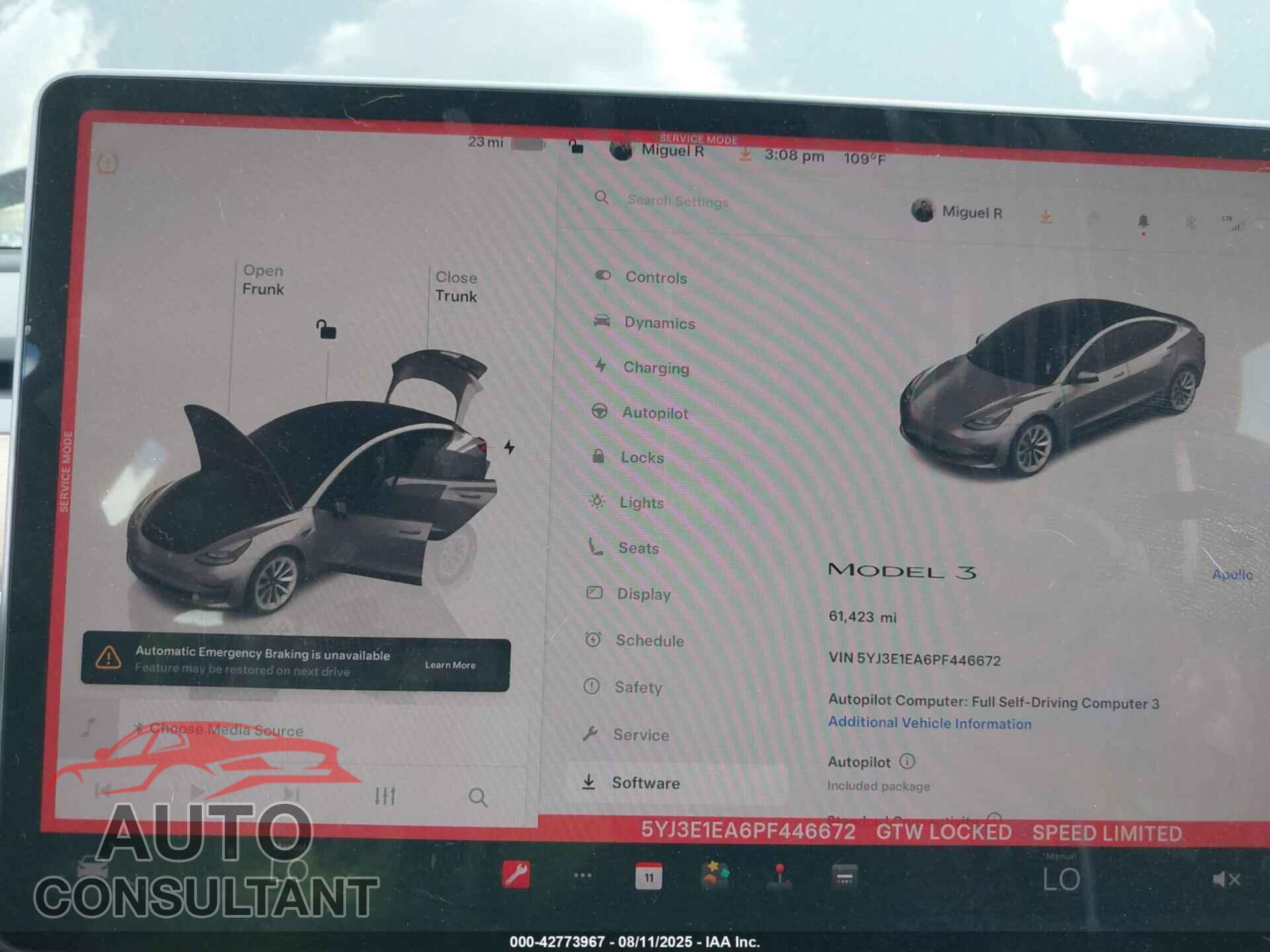 TESLA MODEL 3 2023 - 5YJ3E1EA6PF446672