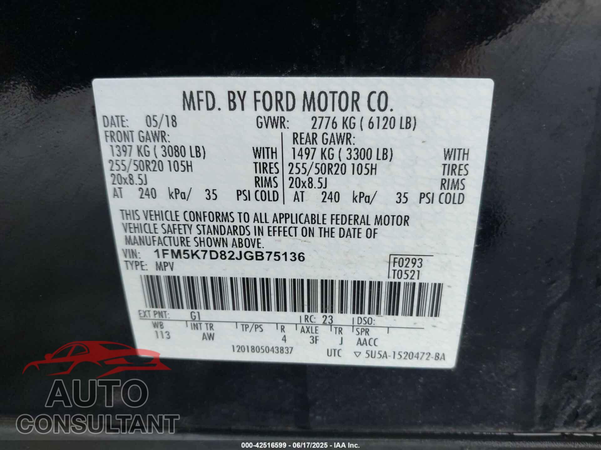 FORD EXPLORER 2018 - 1FM5K7D82JGB75136