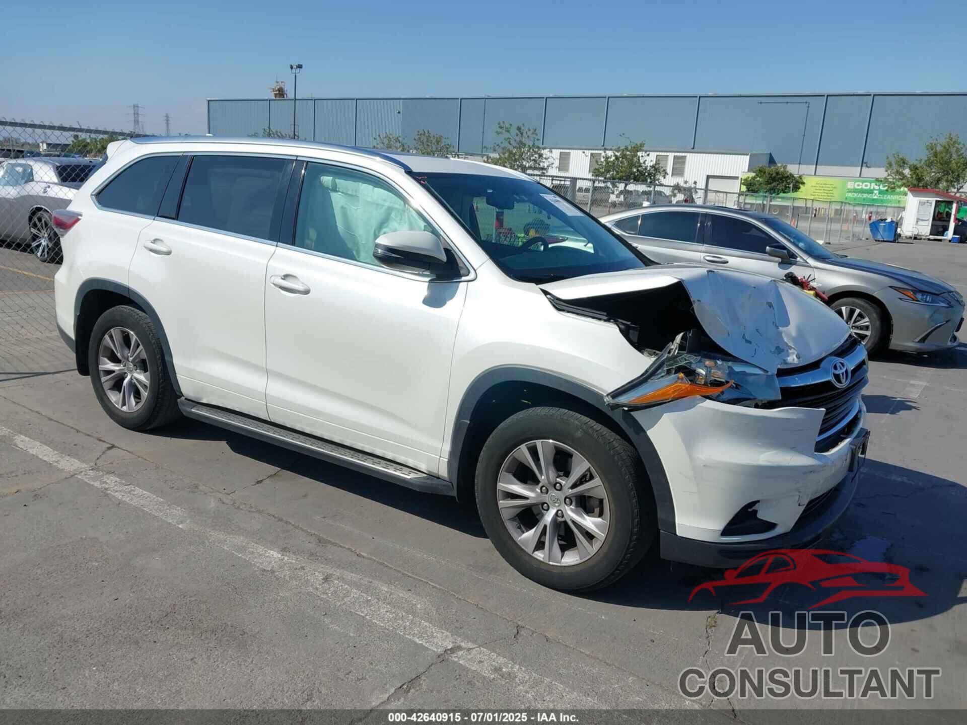 TOYOTA HIGHLANDER 2015 - 5TDJKRFH4FS091487