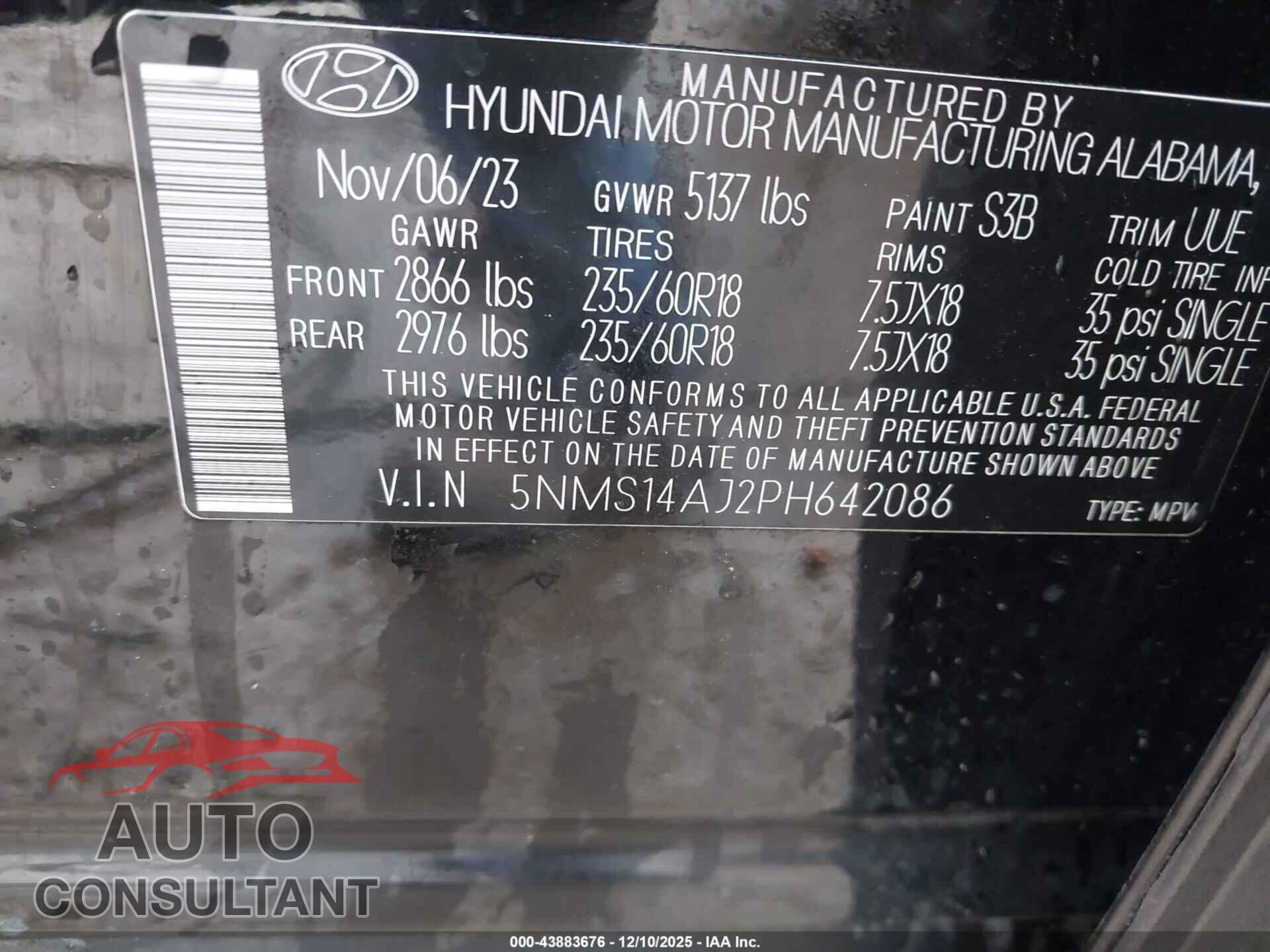 HYUNDAI SANTA FE 2023 - 5NMS14AJ2PH642086