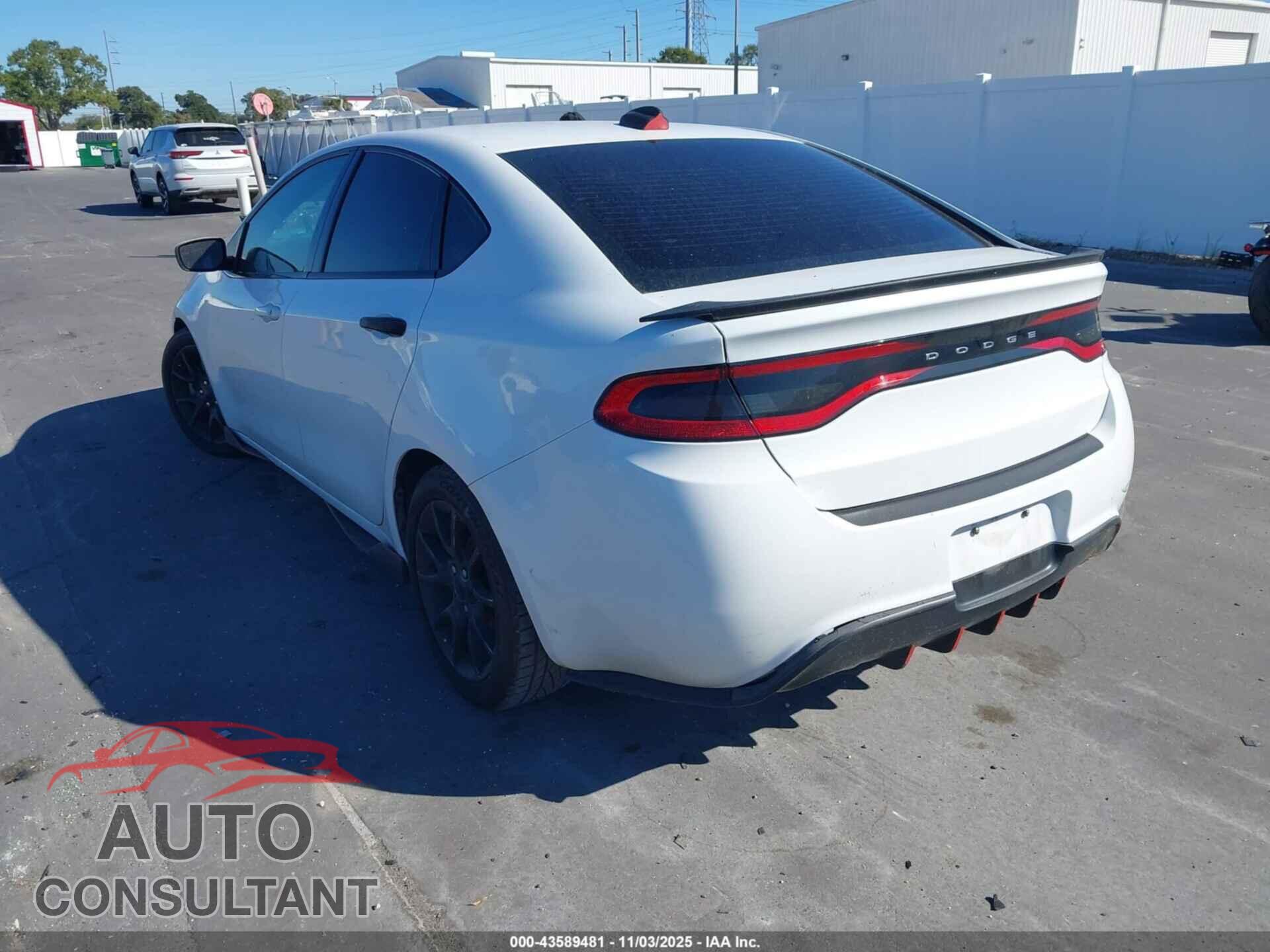 DODGE DART 2015 - 1C3CDFAAXFD406028