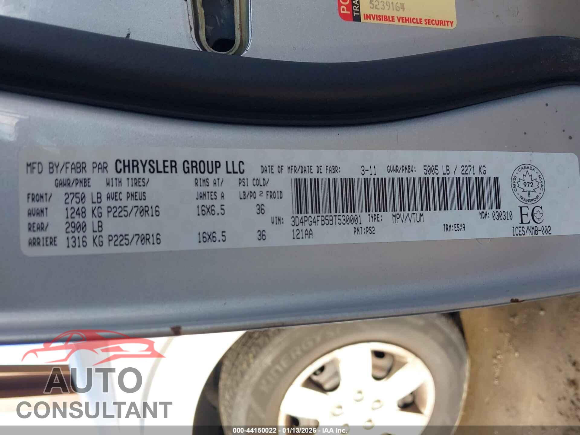 DODGE JOURNEY 2011 - 3D4PG4FB5BT530001