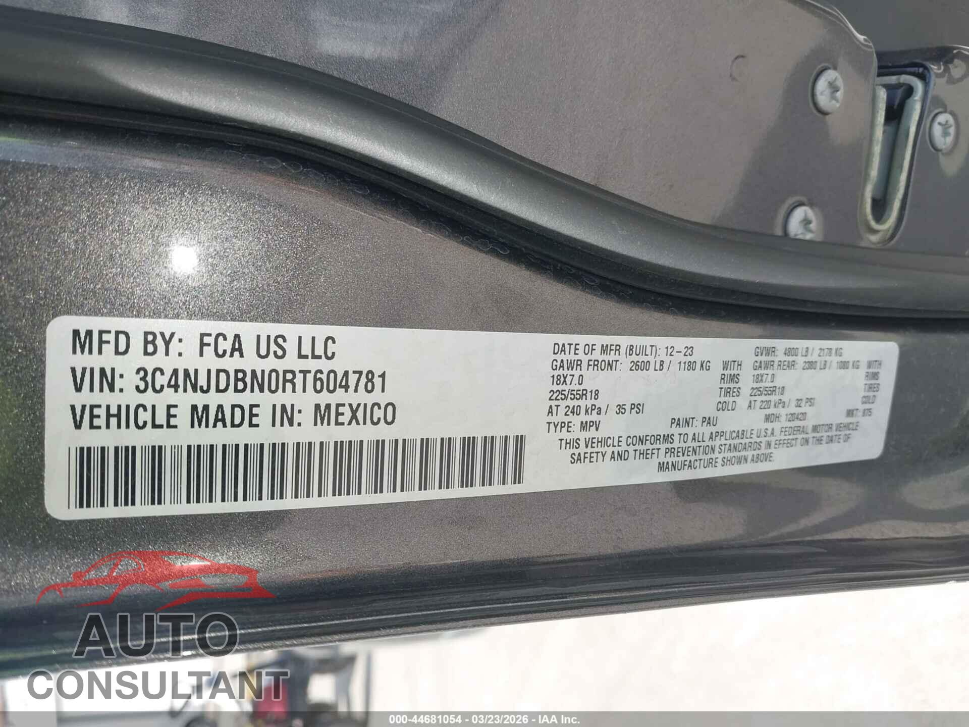 JEEP COMPASS 2024 - 3C4NJDBN0RT604781