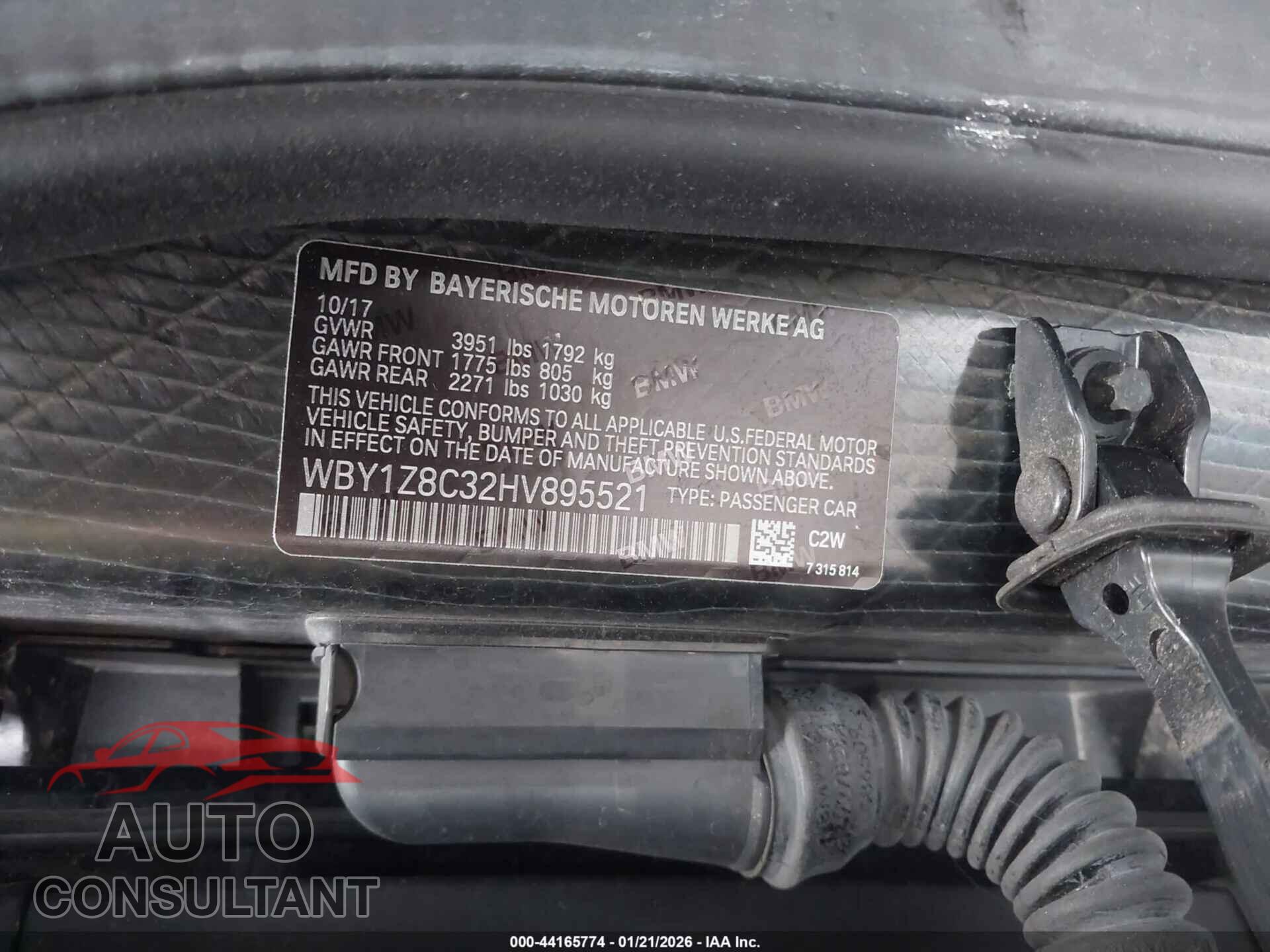 BMW I3 2017 - WBY1Z8C32HV895521