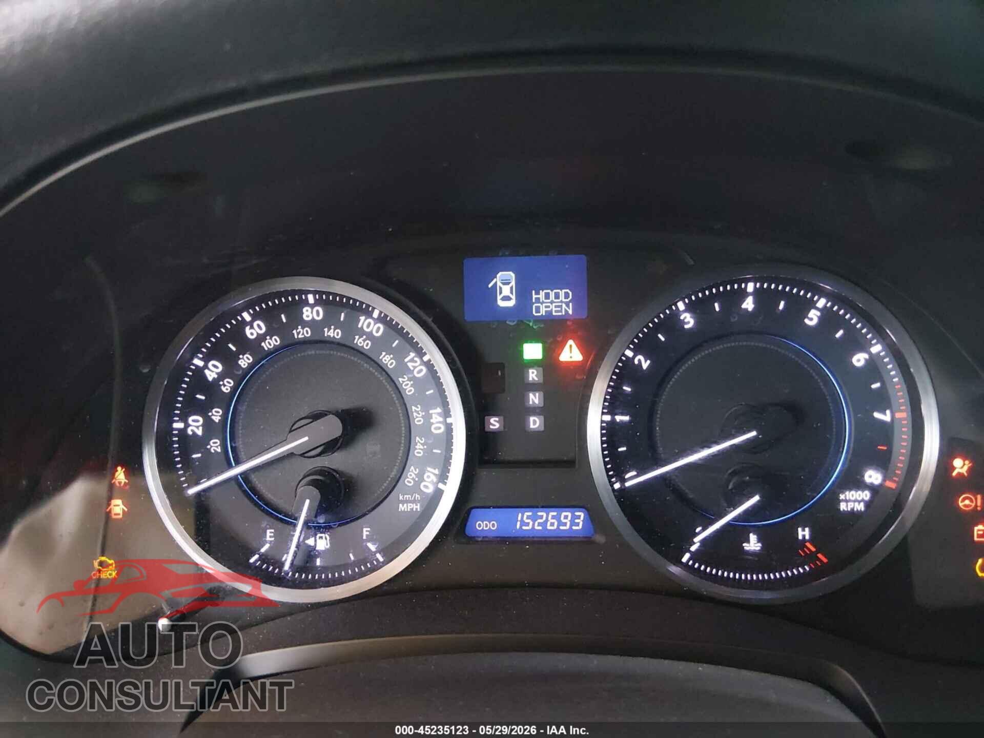 LEXUS IS 250 2011 - JTHBF5C24B5154698