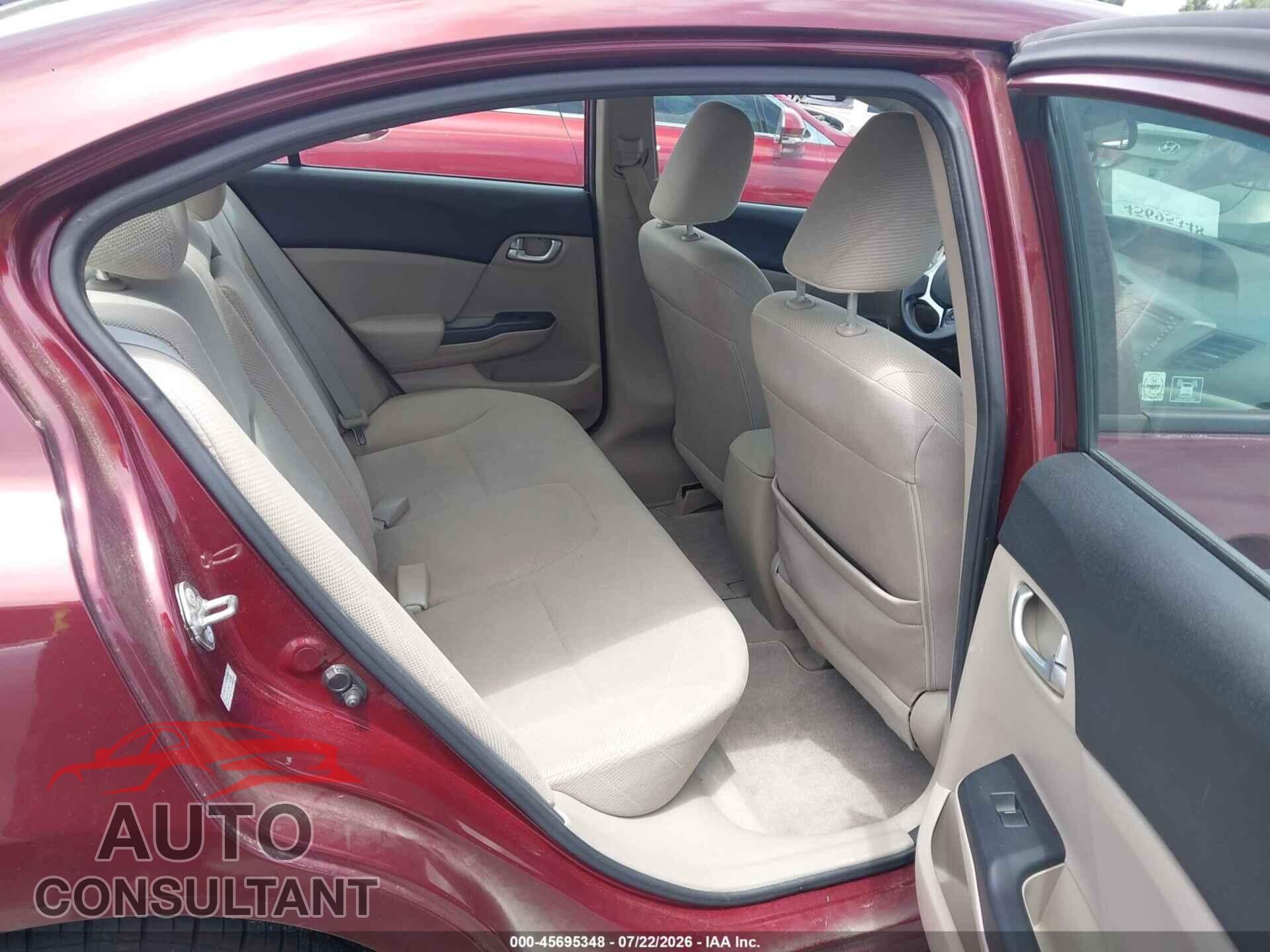 HONDA CIVIC 2012 - 2HGFB2F85CH543763