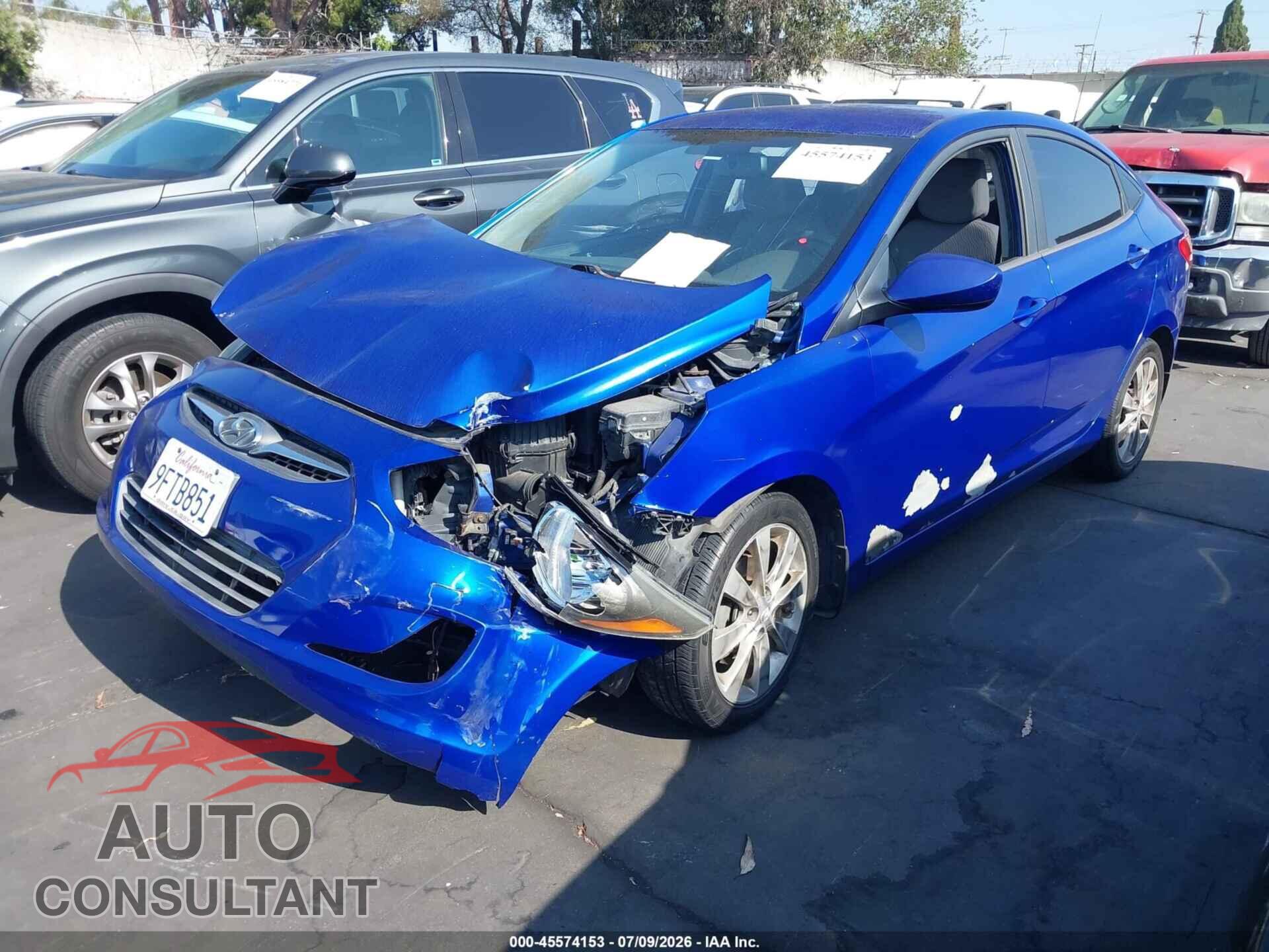 HYUNDAI ACCENT 2012 - KMHCU4AE4CU139043