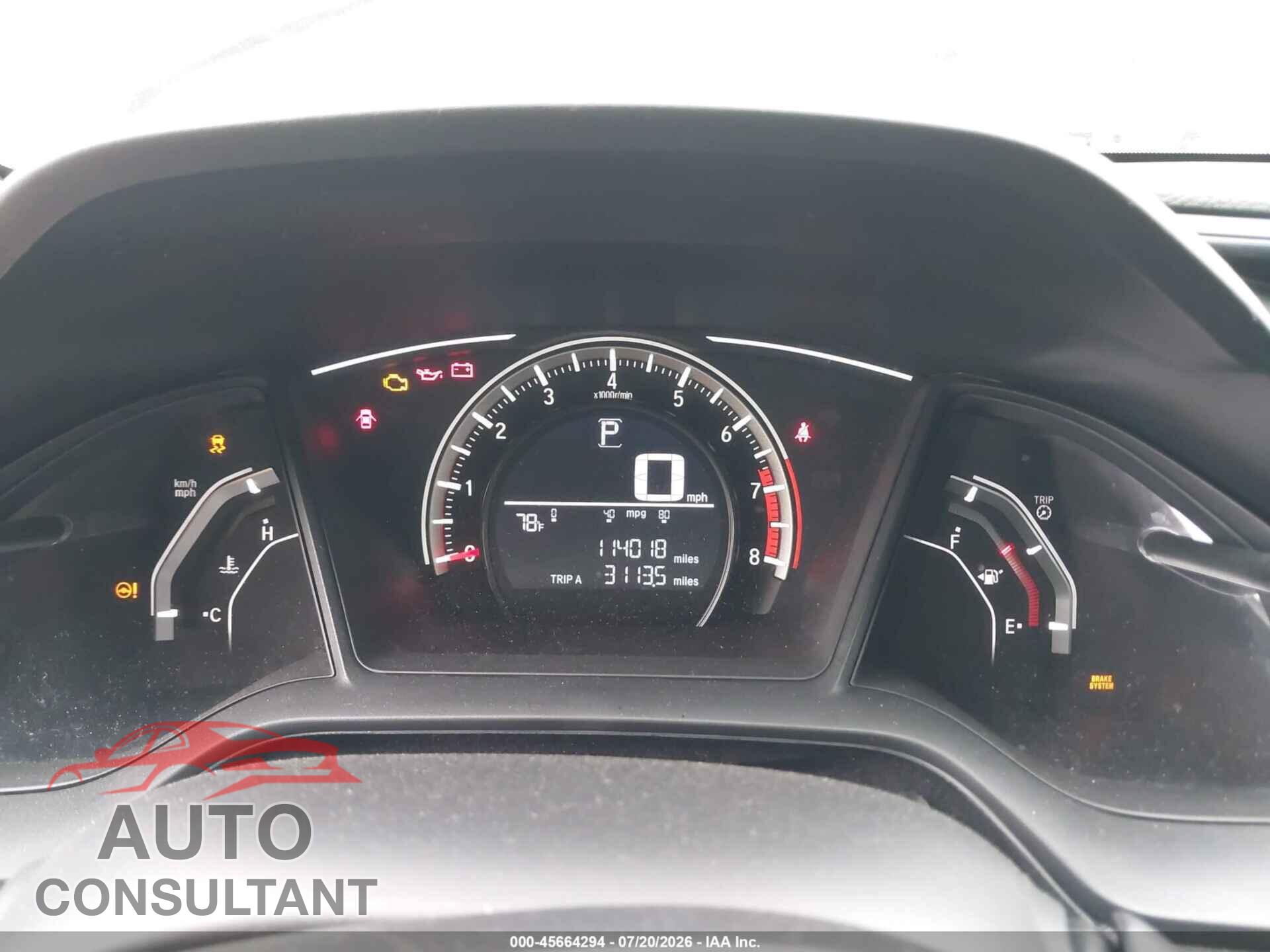 HONDA CIVIC 2017 - 19XFC2F50HE010367