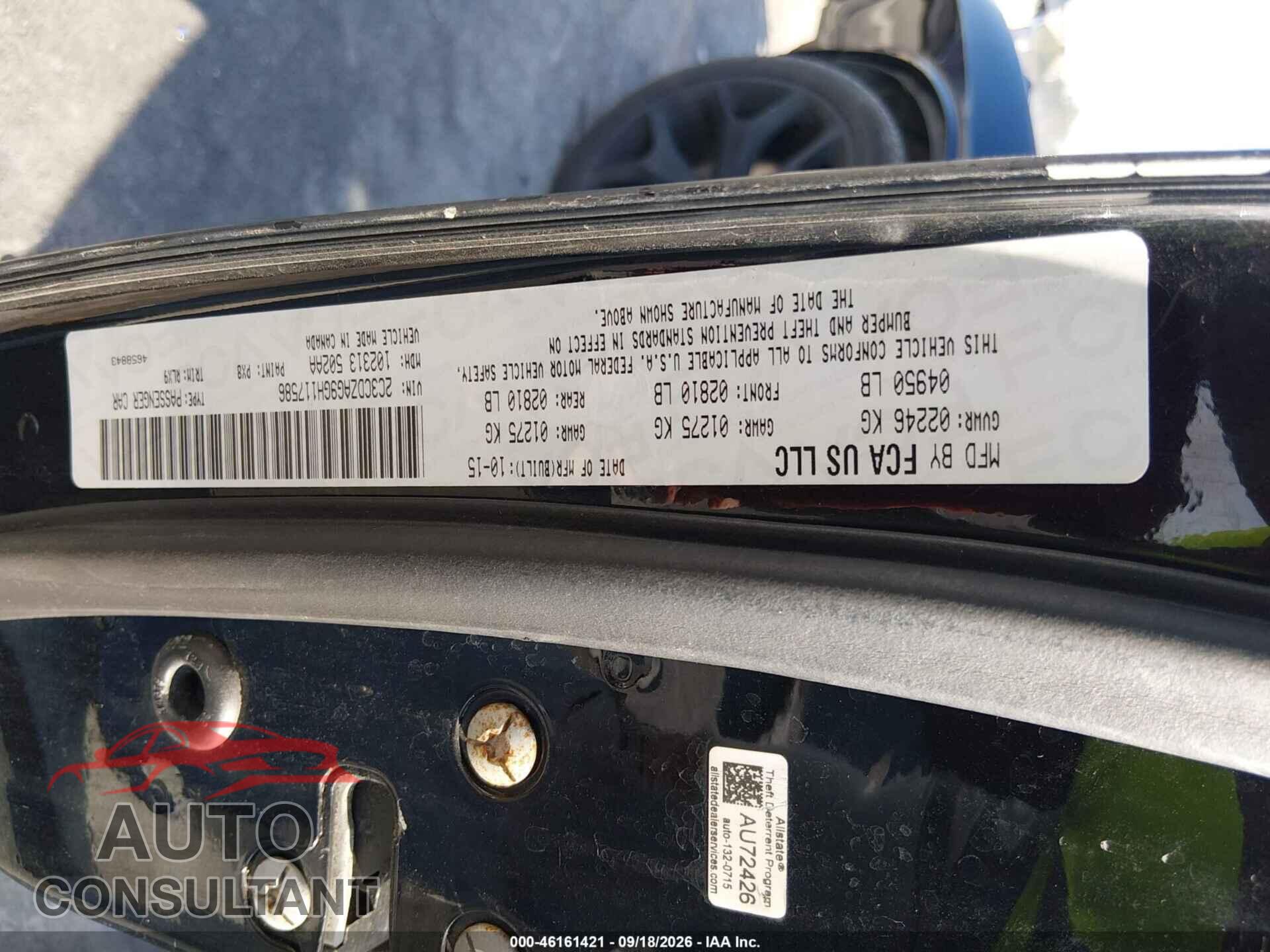 DODGE CHALLENGER 2016 - 2C3CDZAG9GH117586
