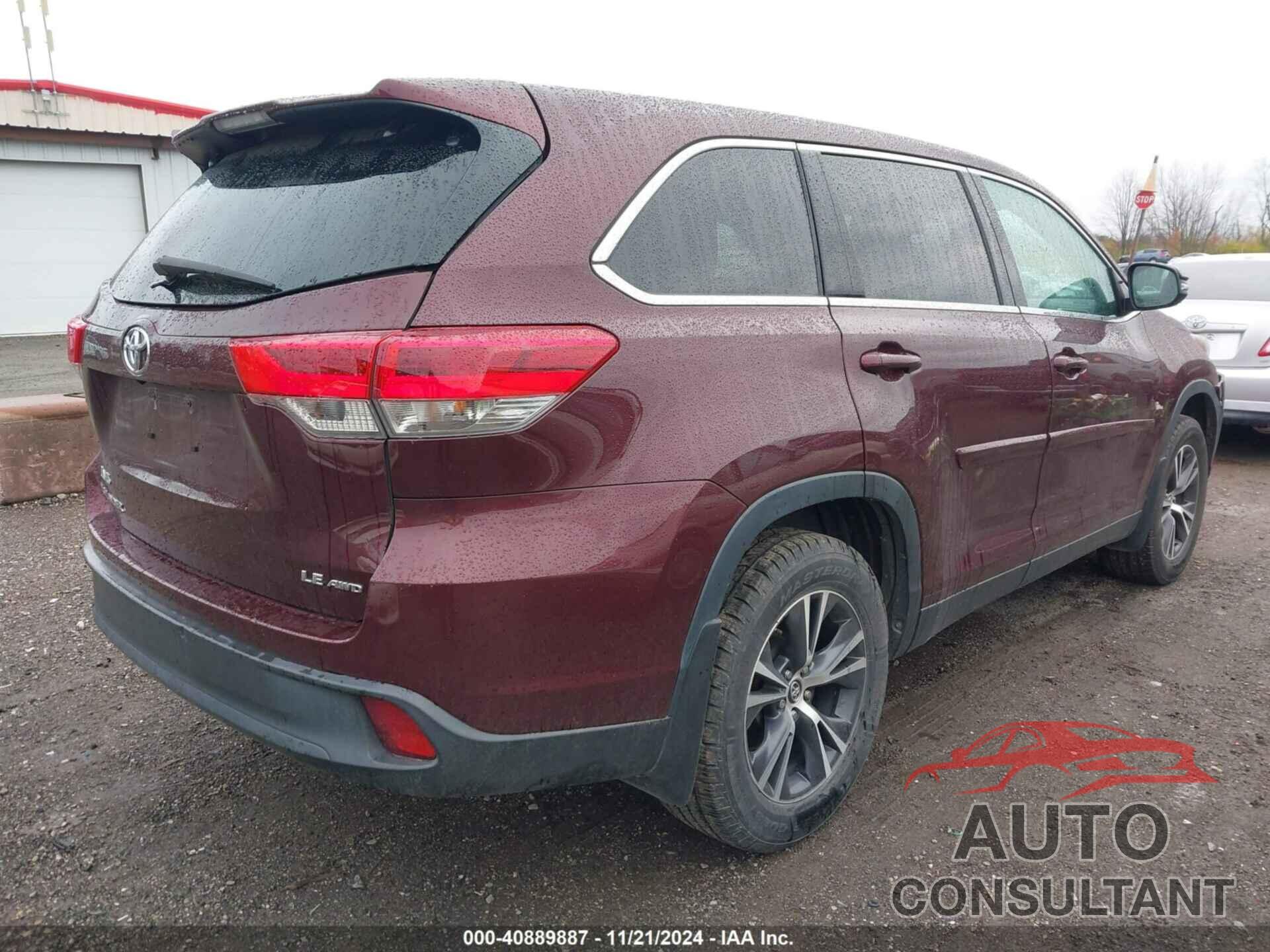 TOYOTA HIGHLANDER 2019 - 5TDBZRFH7KS724686