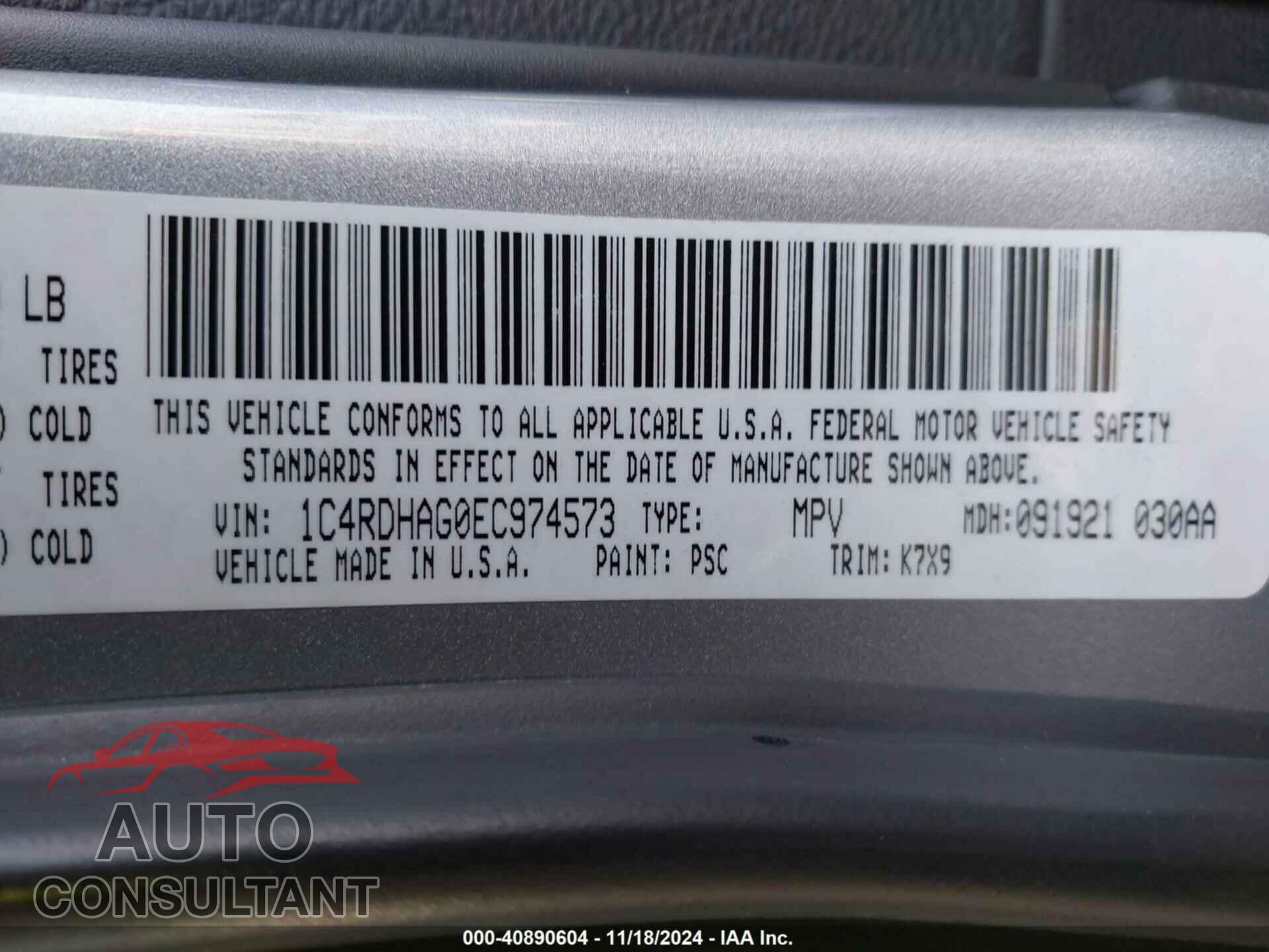 DODGE DURANGO 2014 - 1C4RDHAG0EC974573