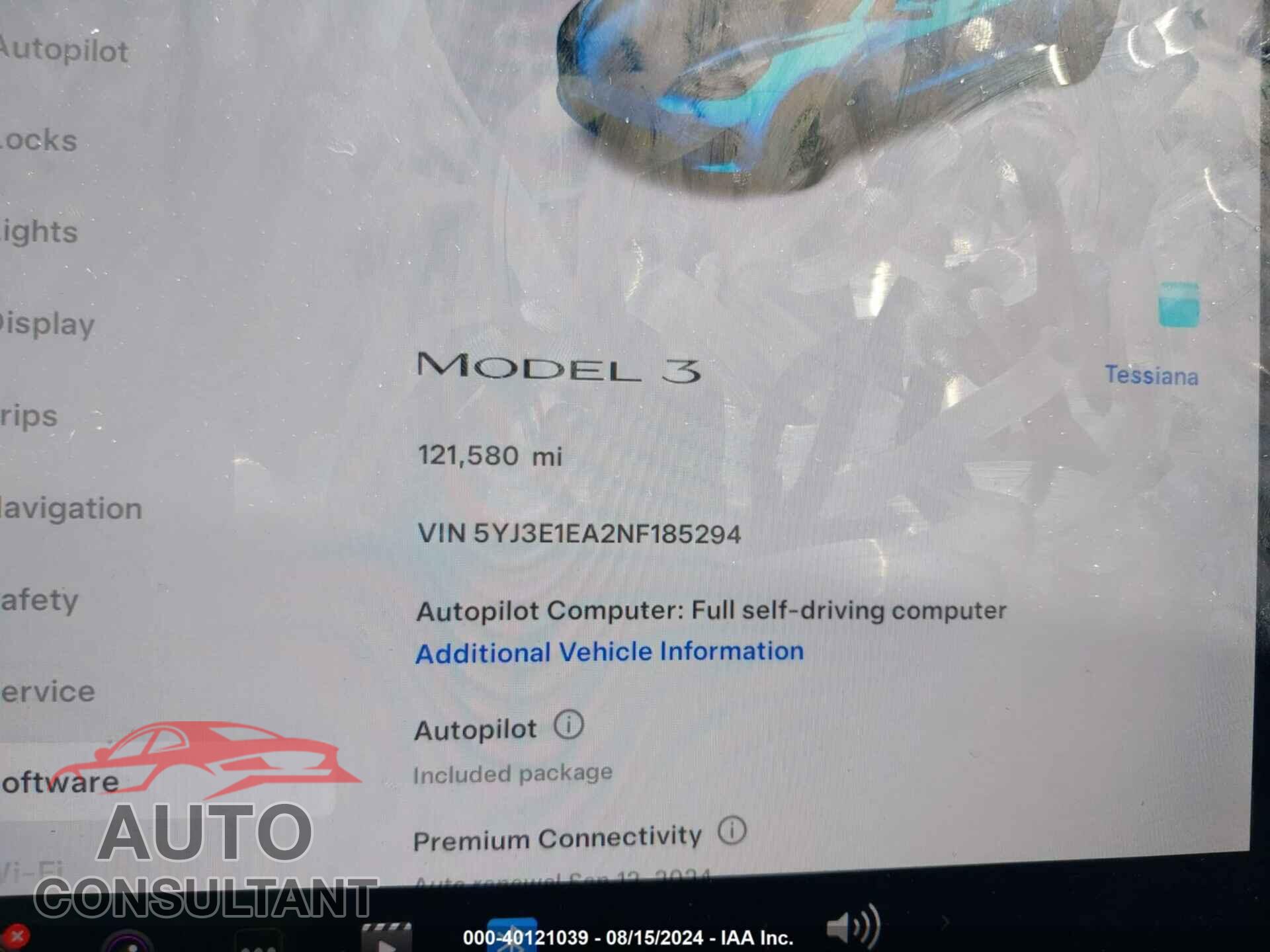 TESLA MODEL 3 2022 - 5YJ3E1EA2NF185294