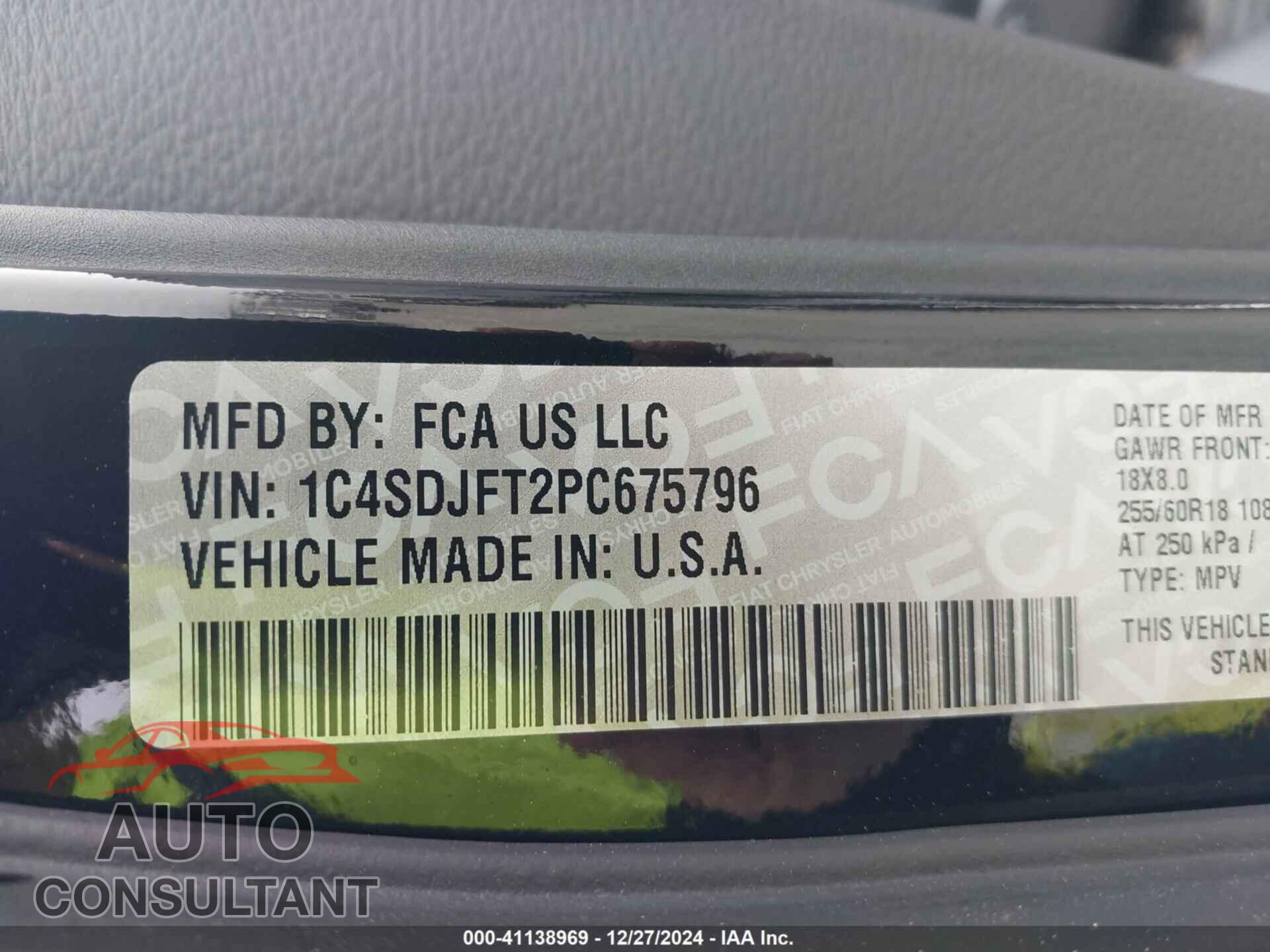 DODGE DURANGO 2023 - 1C4SDJFT2PC675796