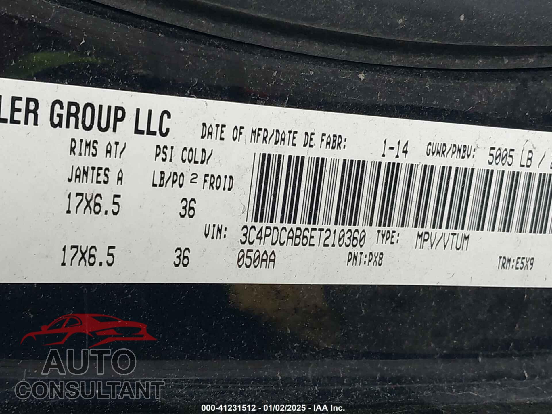 DODGE JOURNEY 2014 - 3C4PDCAB6ET210360