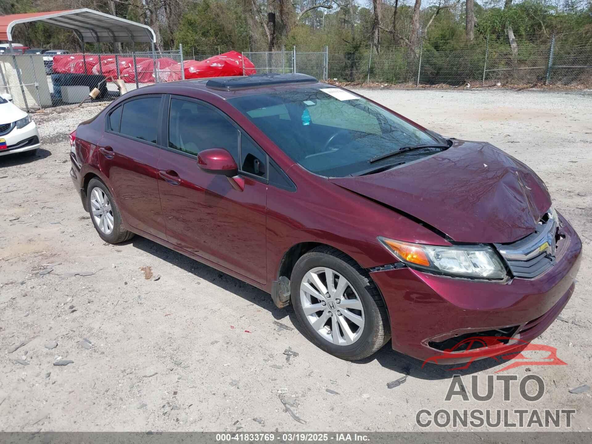 HONDA CIVIC 2012 - 19XFB2F95CE030600