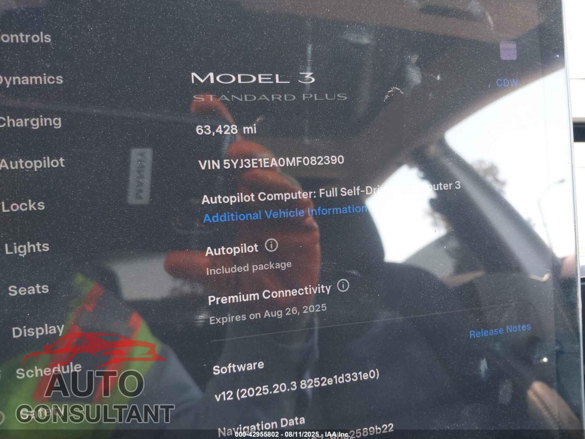 TESLA MODEL 3 2021 - 5YJ3E1EA0MF082390