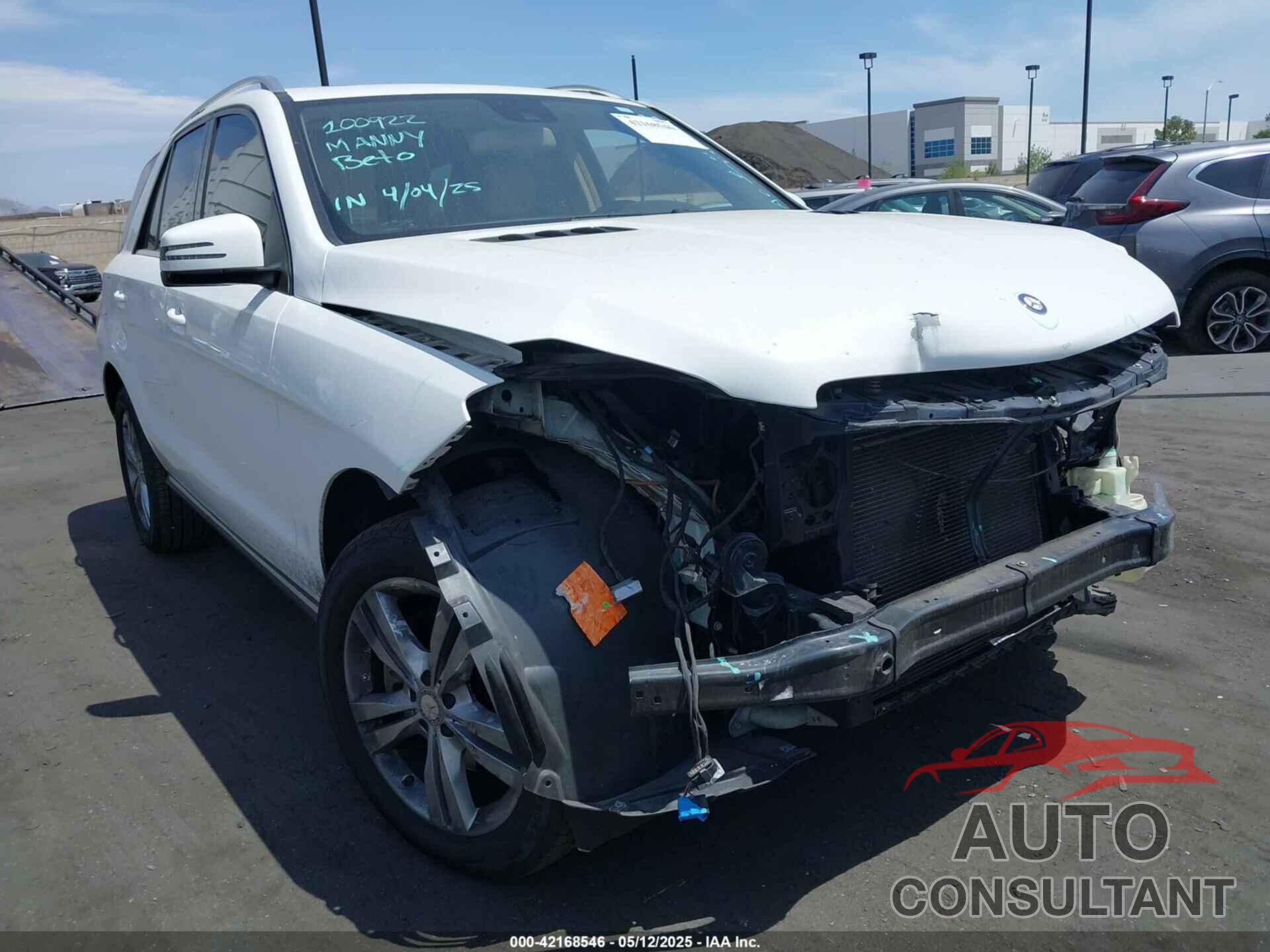 MERCEDES-BENZ ML 350 2015 - 4JGDA5HB1FA616659