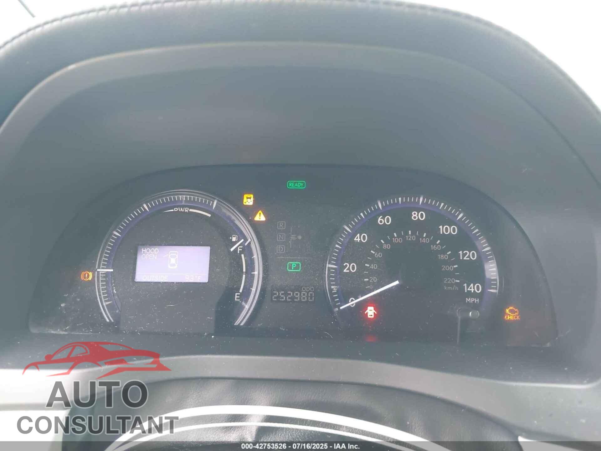 LEXUS HS 250H 2010 - JTHBB1BA8A2024100
