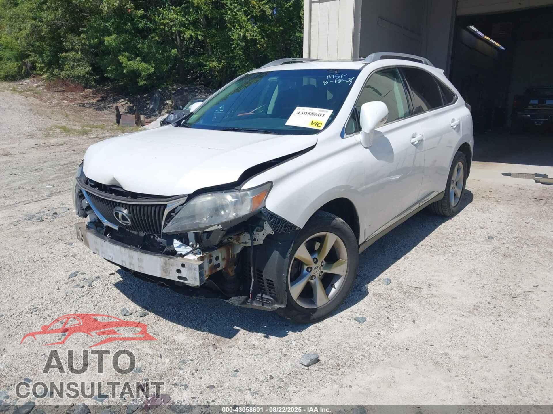 LEXUS RX 350 2011 - 2T2BK1BA8BC096799