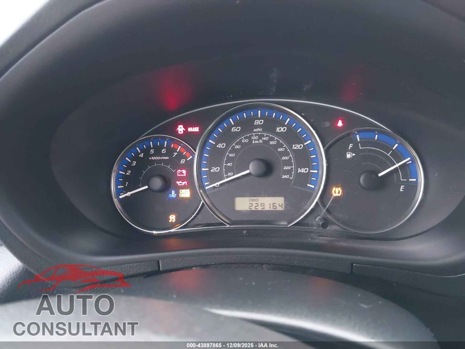 SUBARU FORESTER 2012 - JF2SHBDC8CG444287