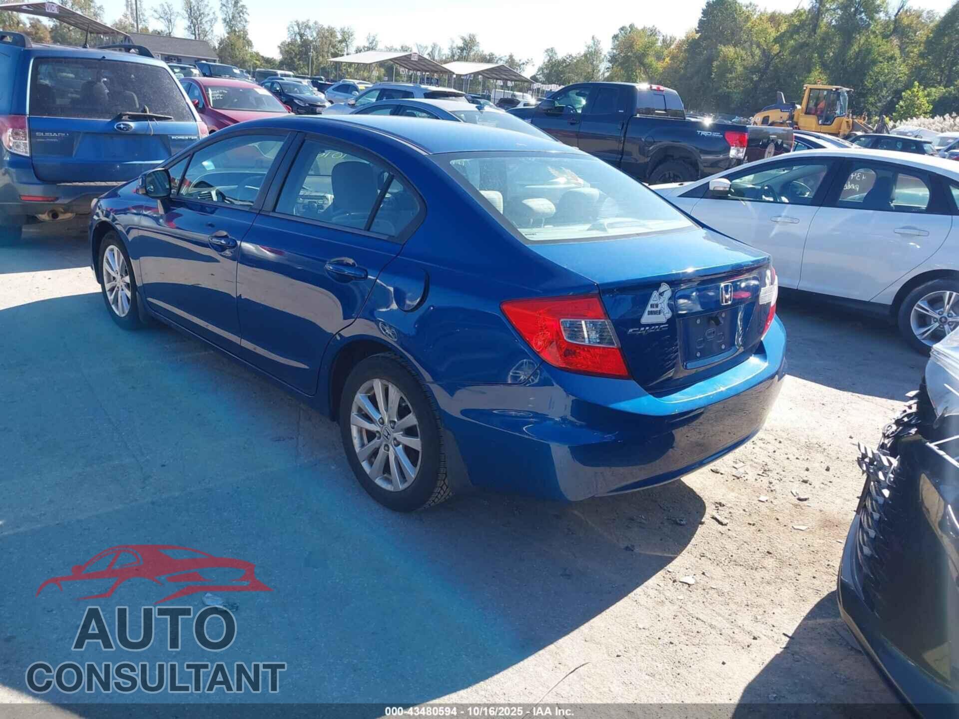 HONDA CIVIC 2012 - 19XFB2F89CE367617