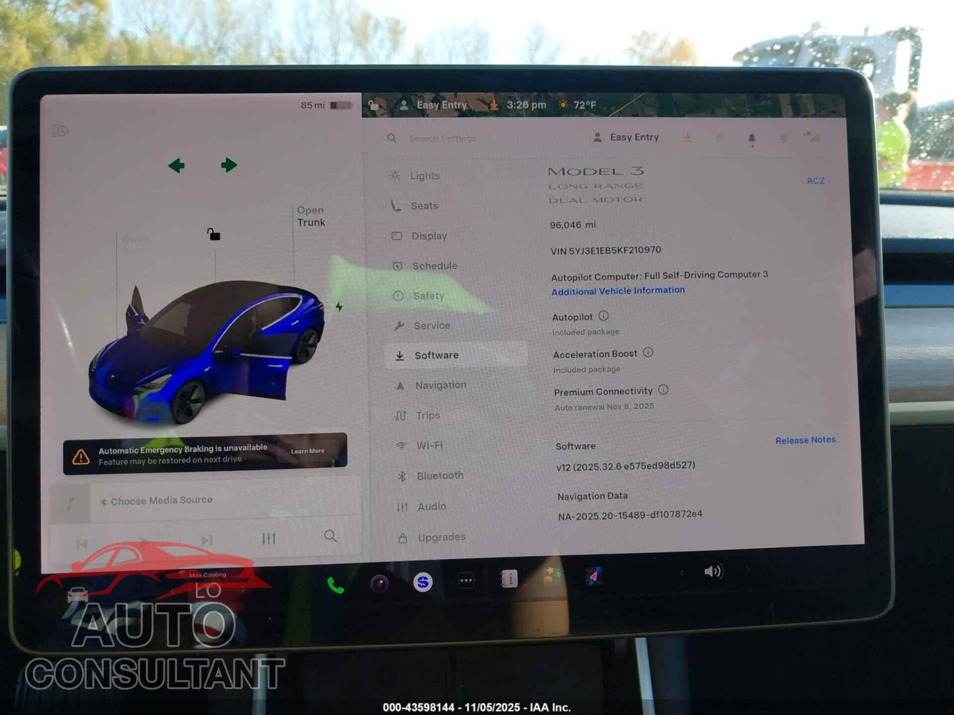 TESLA MODEL 3 2019 - 5YJ3E1EB5KF210970