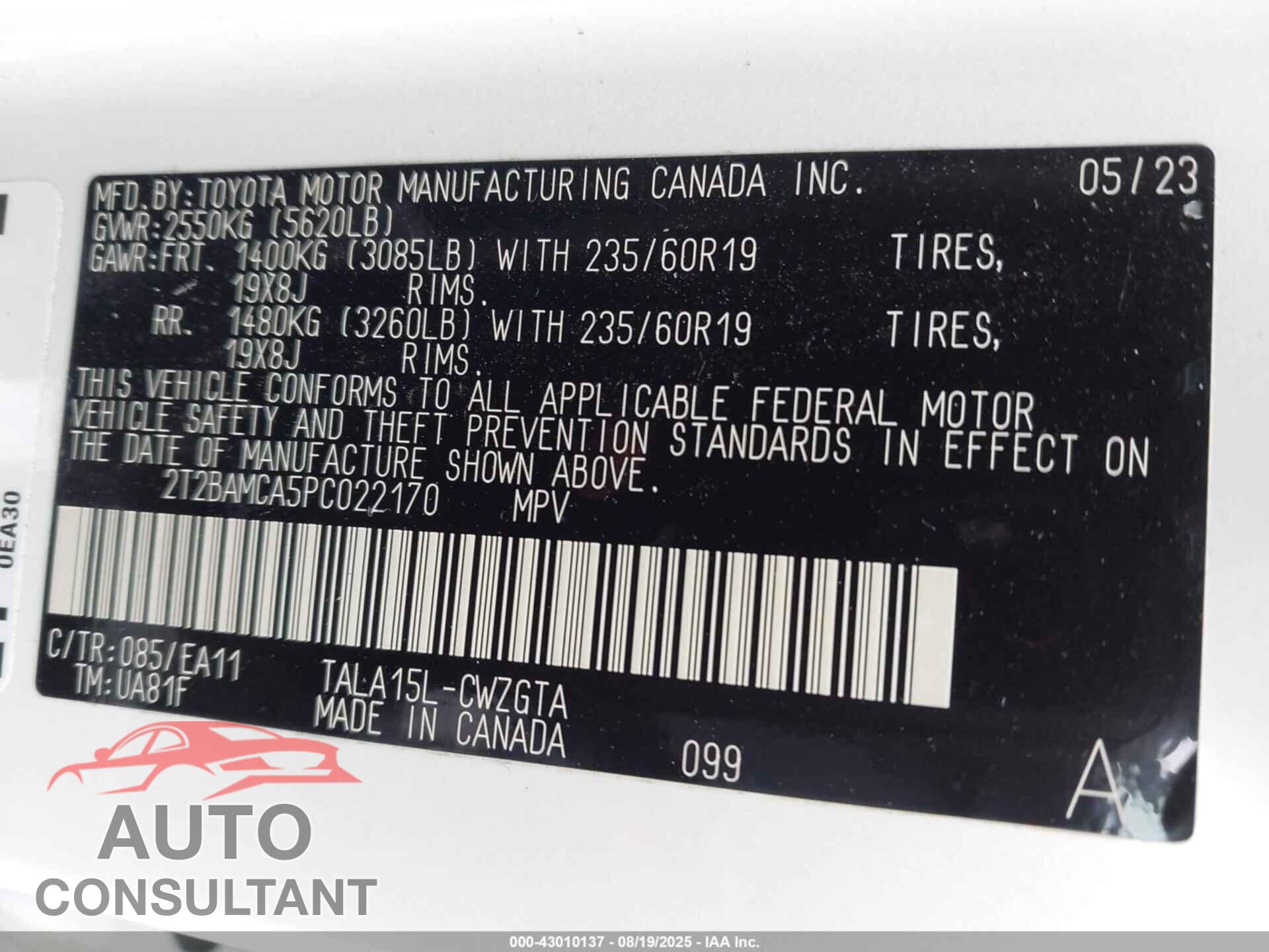 LEXUS RX 350 2023 - 2T2BAMCA5PC022170