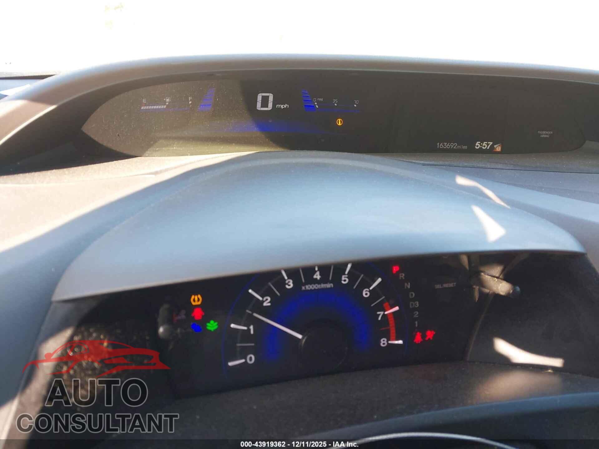 HONDA CIVIC 2012 - 19XFB2F53CE373547